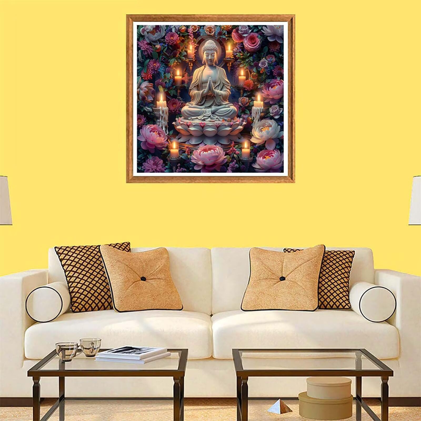 Malowanie po numerach dla dorosłych Zen, świeca do malowania po numerach, na płótnie, DIY, rękodzieło, akrylowy pigment, zestaw artystyczny, hobby dla dorosłych kobiet, do dekoracji ścian domu