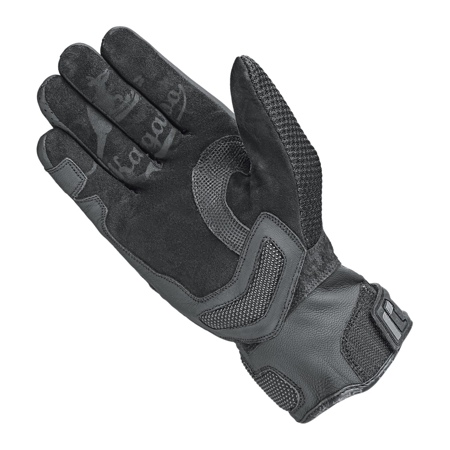 Held Desert II Motorradhandschuhe Herren, Leicht belüftete Motorrad Handschuhe Herren Sommer mit luftigem Netzgewebe - Touchscreen fähige Lederhandschuhe CE-Zertifiziert, Level 1KP – Schwarz, Größe 9