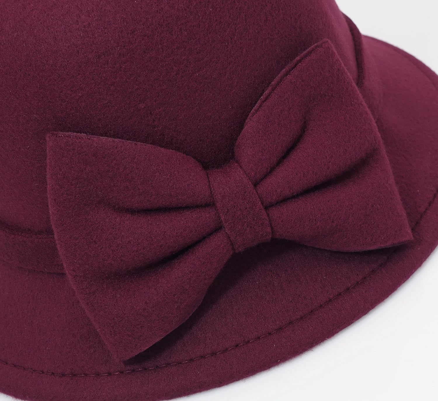 Sombrero de fieltro para mujer, sombrero de bolos con lazo, sombrero de pescador, estilo vintage de los años 20, sombreros Derby para iglesia
