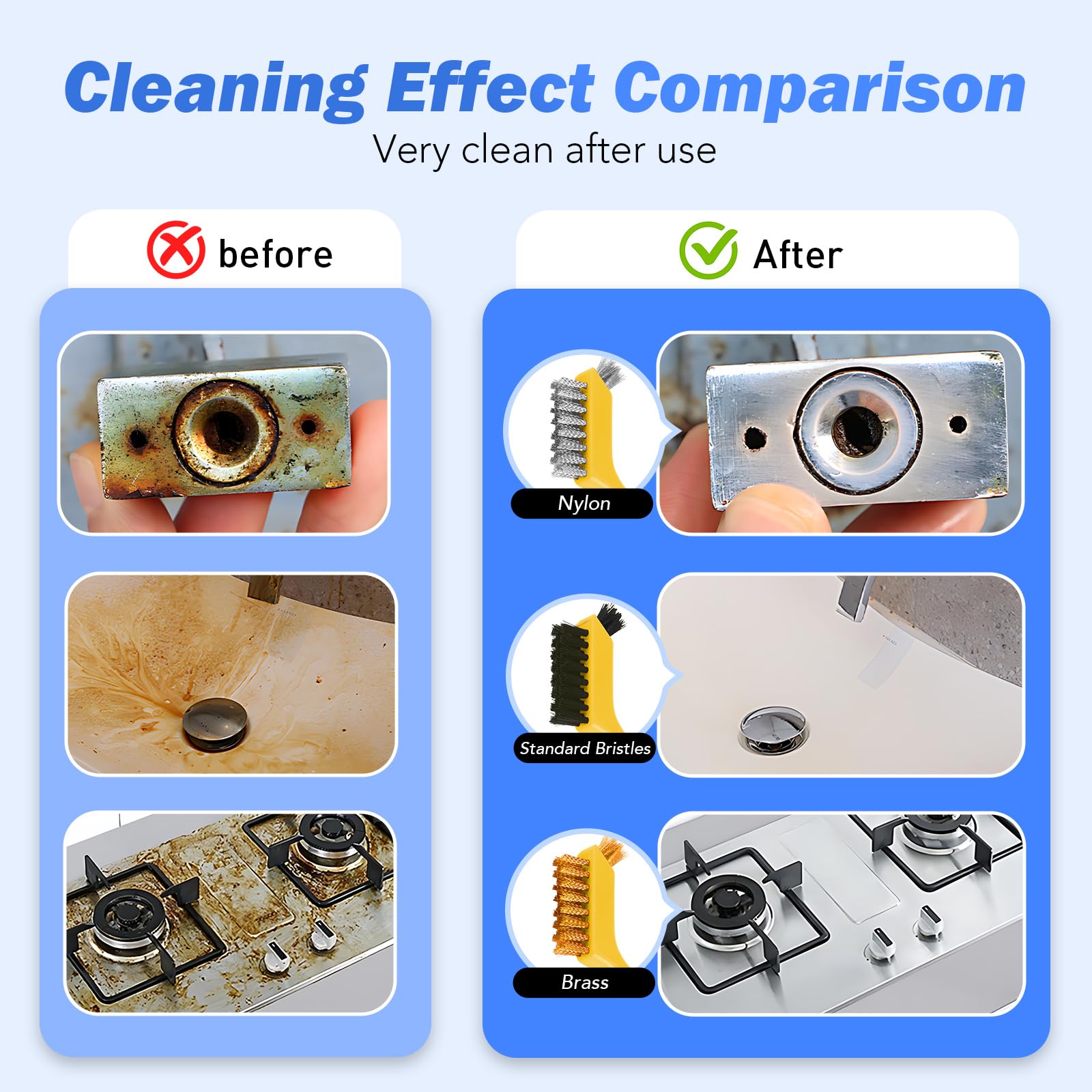 Lot De 6 Brosses Métalliques En Laiton/nylon/acier Et Spatule De