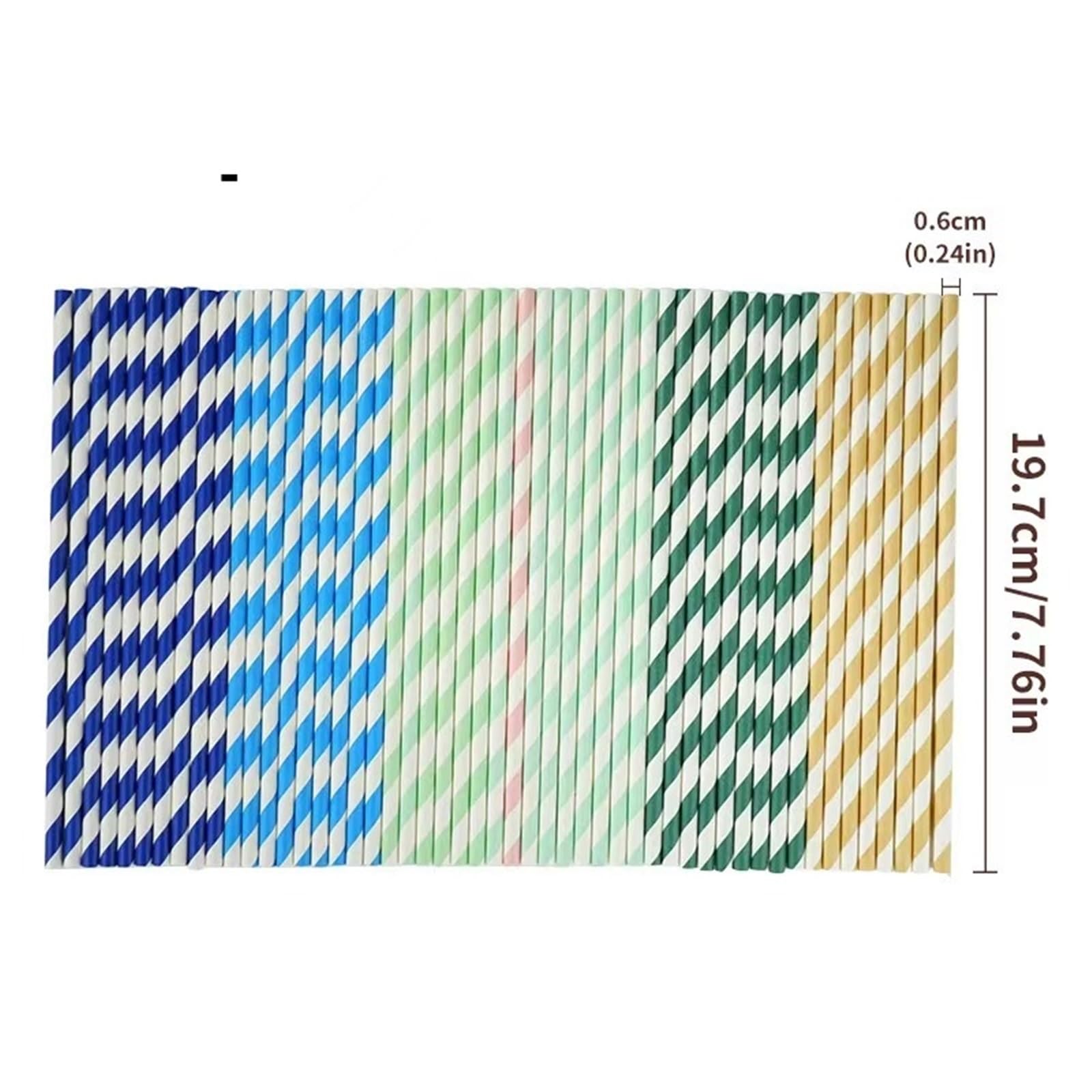 las pajitas de papel, Pajitas de Papel Desechables Multicolor 100uds(Mixed Colors)