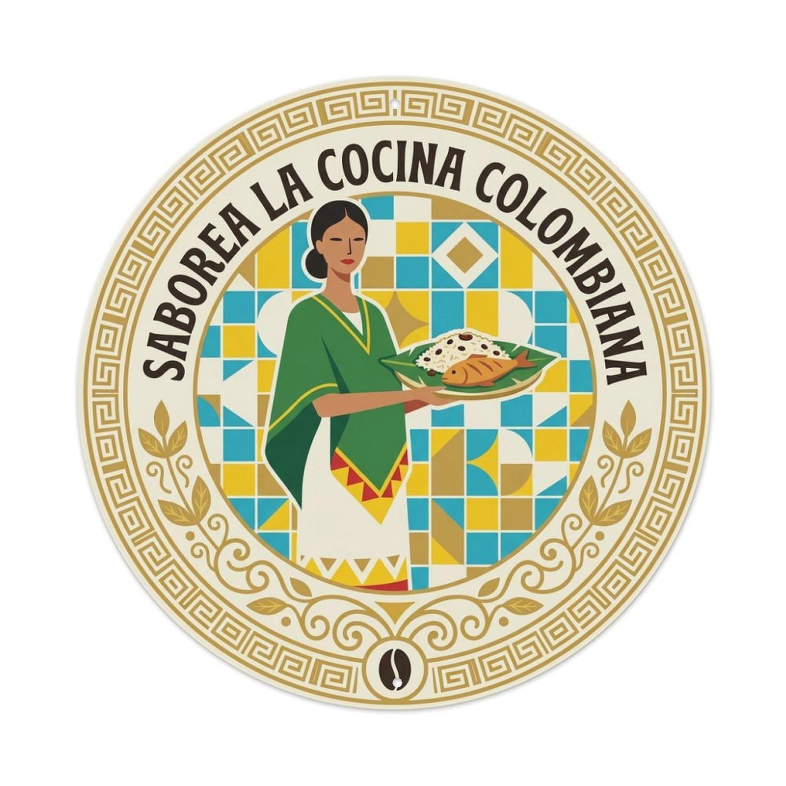 Colombian Cuisine Travel Food Arroz Con Coco Metal Tin Sign