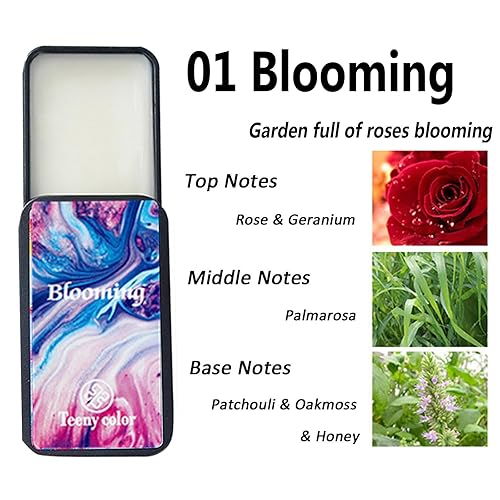 Miniatura 2 de Juego de 4 bálsamos sólidos, sin alcohol, adecuado para todo tipo de piel, perfume sólido portátil, bálsamo de bolsillo, perfecto para viajes,