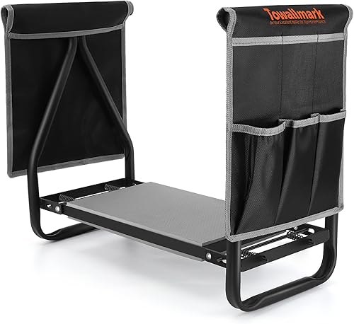 Miniatura 7 de Portable Garden Kneeler Seat Foldable Garden Bench with EVA Foam Pad 2 Tool Bags for Outdoor Gardening