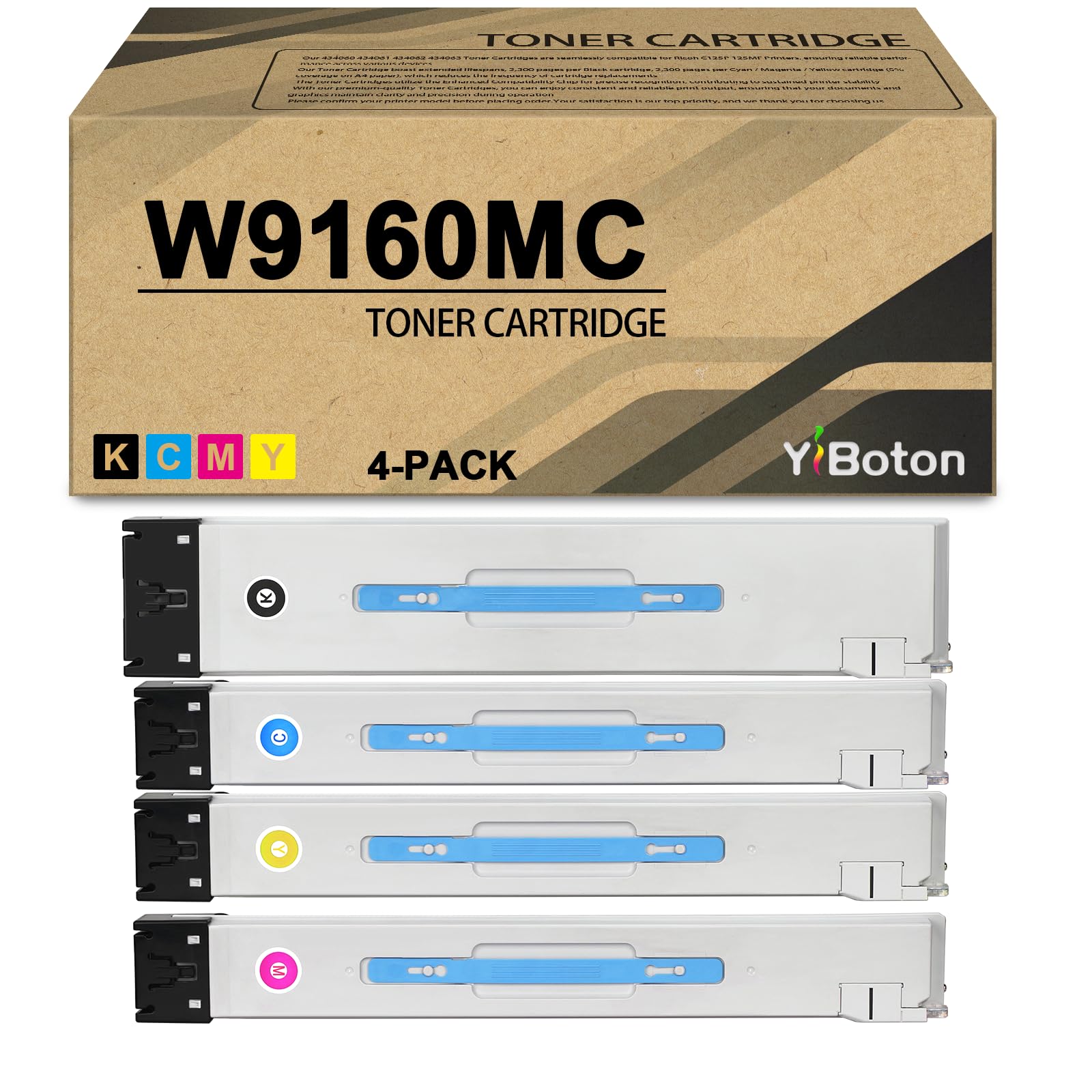 High Yield W9160MC W9161MC W9162MC W9163MC Toner Cartridge 4-Pack | Compatible for MFP E87740dn E87750dn E87760dn E87770dn E87740z E87750z E87760z E87770z Printer Black Cyan Magenta Yellow