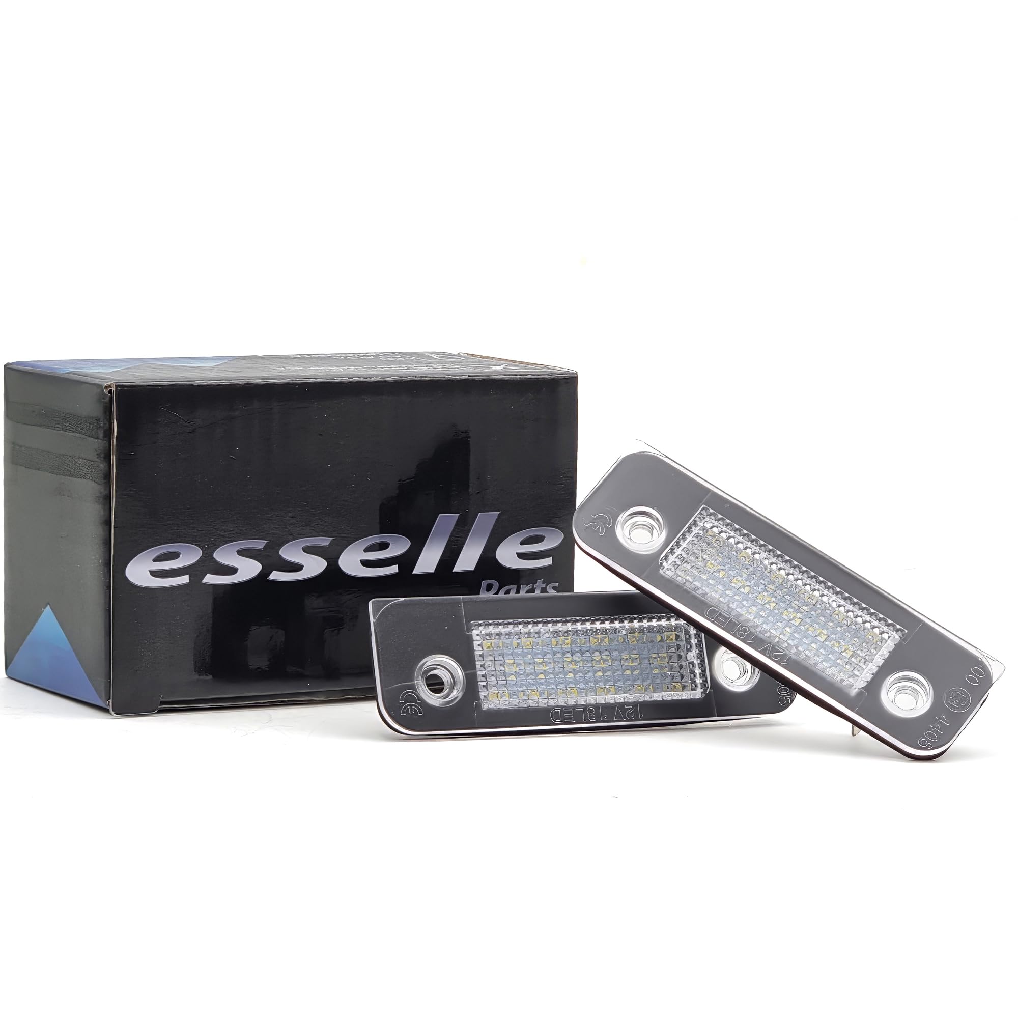 Placchette Luci Targa LED Compatibili con Ford Fiesta MK5, Fusion, Mondeo MK2 18 SMD CANBUS 6000K Bianco Ghiaccio Plug & Play