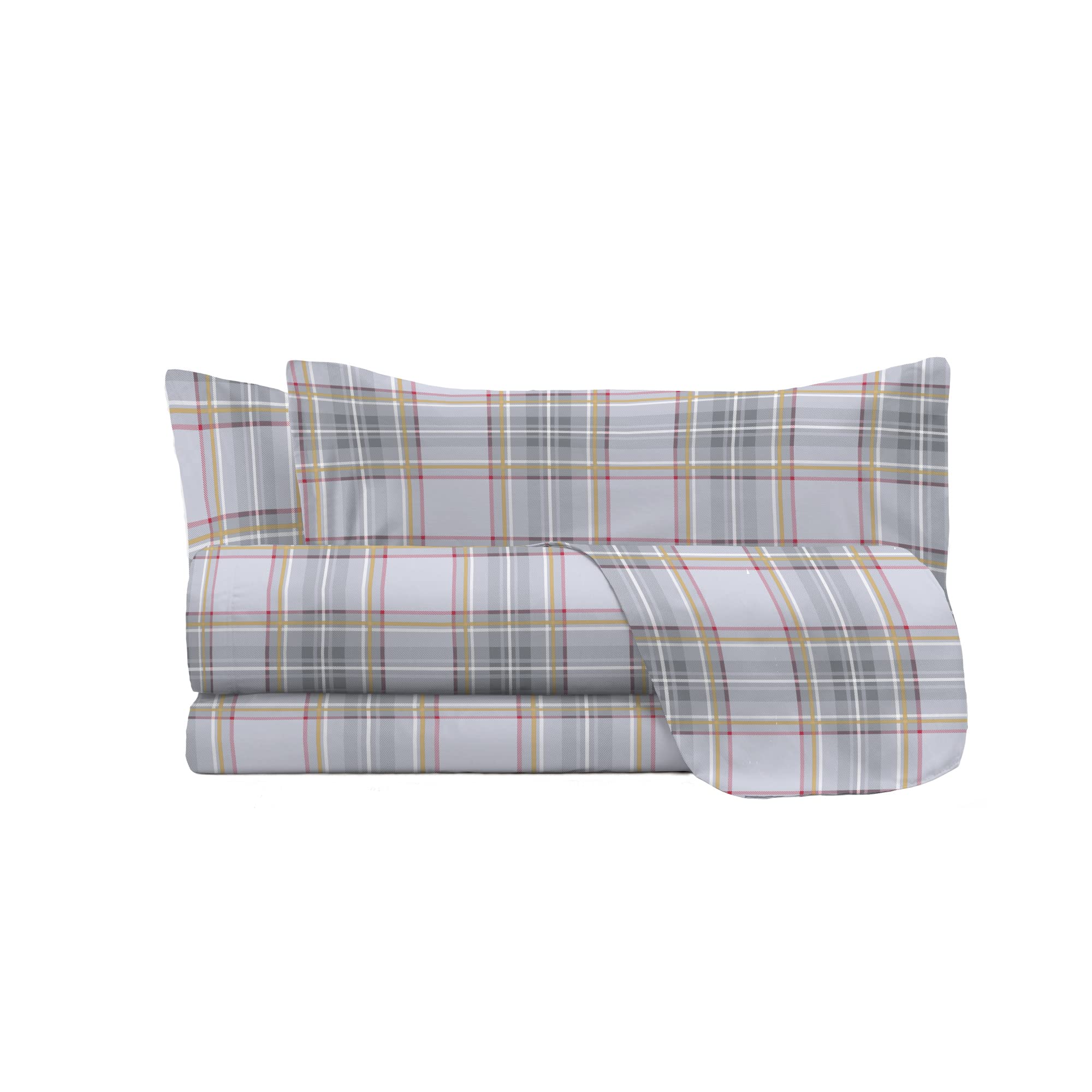 Italian Bed Linen Pełne łóżko Atena Bawełna, EDI CZERWONY/Żółty, Dwuosobowy