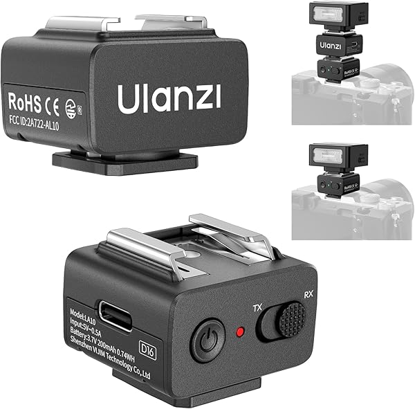 ULANZI LA10 Mini Flash Trigger for Sony, Canon, Nikon, Fujifilm, Olympus DSLR Cameras - 2.4G Wireless Flash Trigger Receiver & Transmitter, Off-Camera Flashes, Universal Hot Shoe, Multi-Light Setup