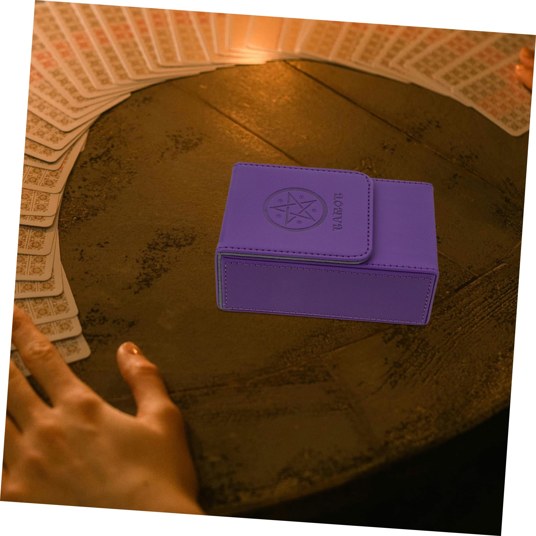 Custodia per Carte Tarocchi Portatile con Coperchio Magnetico in Pu
