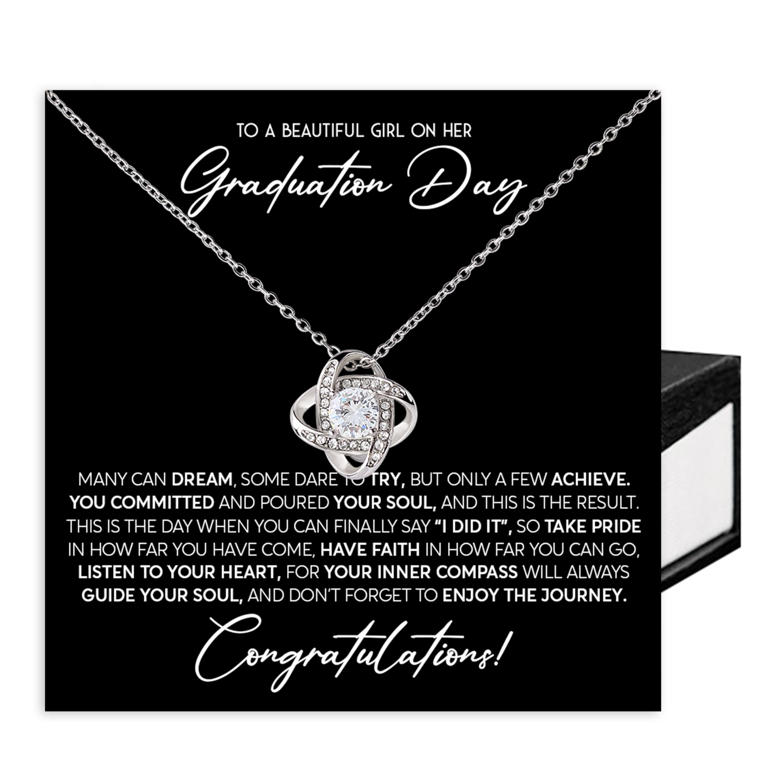 VIRAGIL To My Daughter Necklace, Daughter Gifts From Dad, Father Daughter Love Knot Necklace, Daughter Necklace From Mom, Birthday Gifts For Daughter From Dad, Christmas Gifts For Daughter