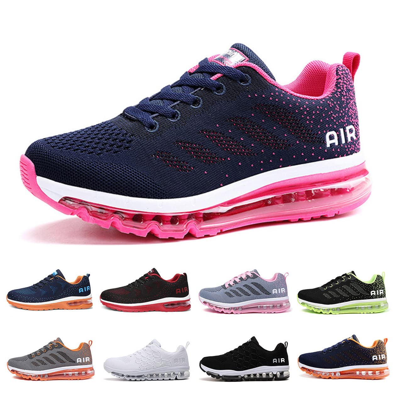 huysfikaMen Women Running Shoes Air Cushion Trainers Breathable Lightweight Ladies Trainers 3.5-10 UK