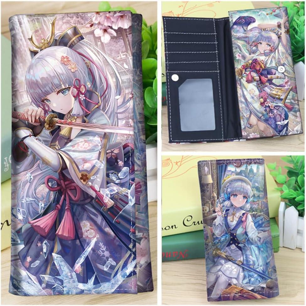 Anime Wallet for Men Women Bifold Wallet Kawaii Anime Card Holder Purse Anime Xiao Venti, Free Keychain