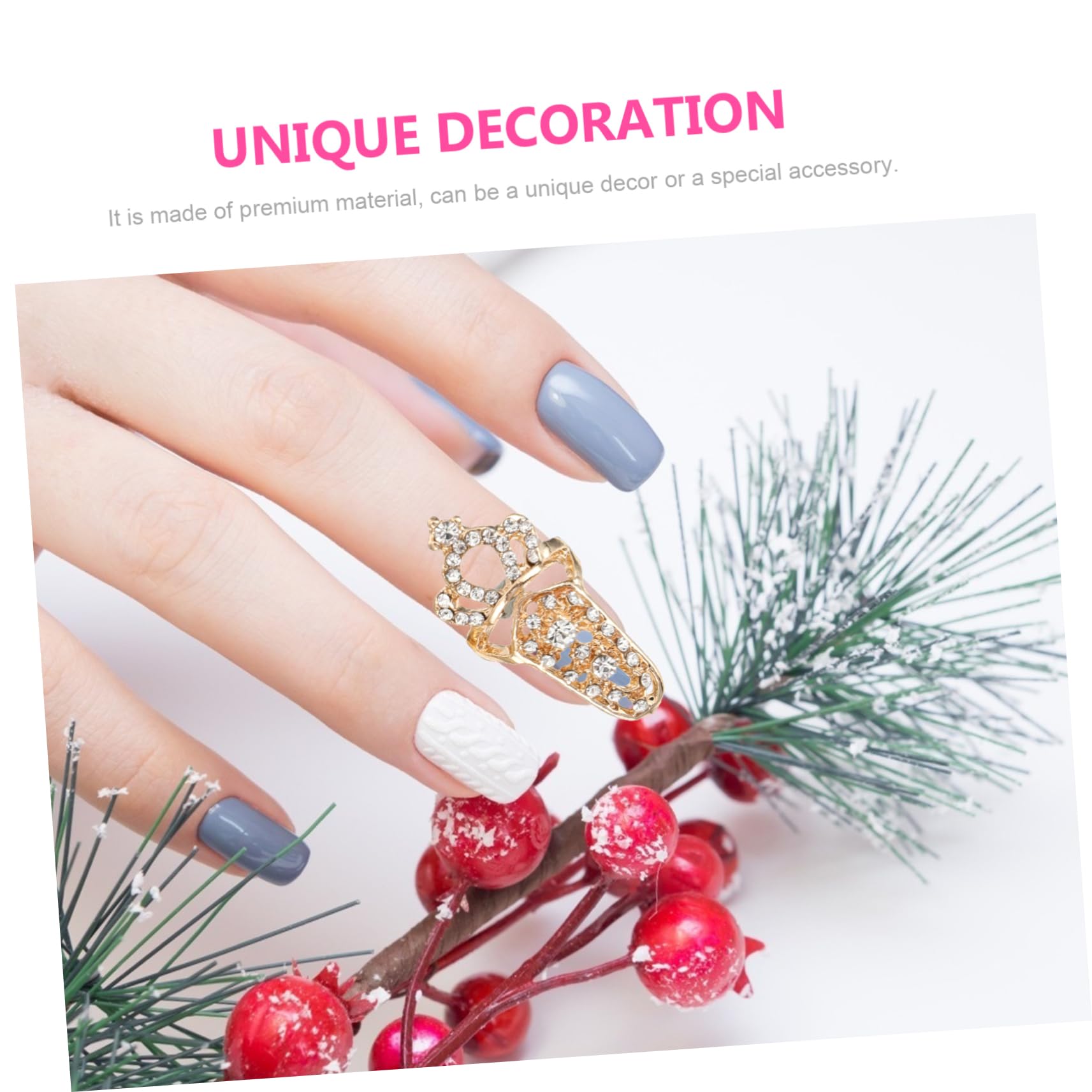 24pezzi Anelli Decorativi Per Unghie Accessori Per Nail Art Eleganti Per Feste e Cerimonie Completo Per Manicure e Decorazioni Per Unghie