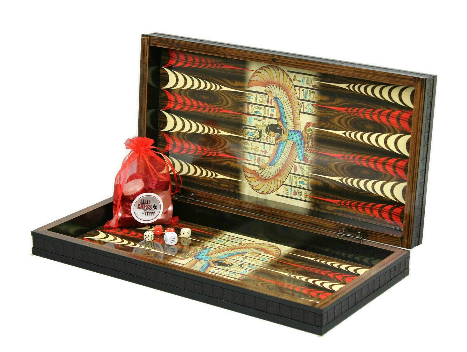 Wooden Backgammon Set Papyrus- 20"