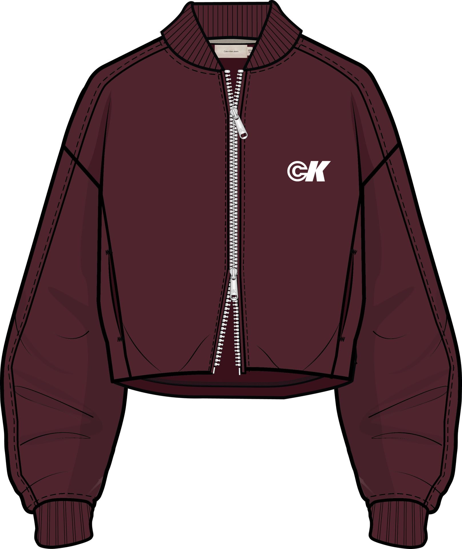 A- OVERSIZED SCUBA ZIP BOMBER JA Ceket Kadın
