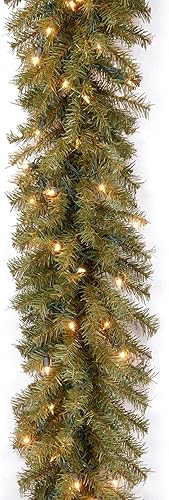 NF-9ALO-1. National Tree. Guirnalda de abeto navideña con 50 luces claras. 9 pies x 10 pulgadas