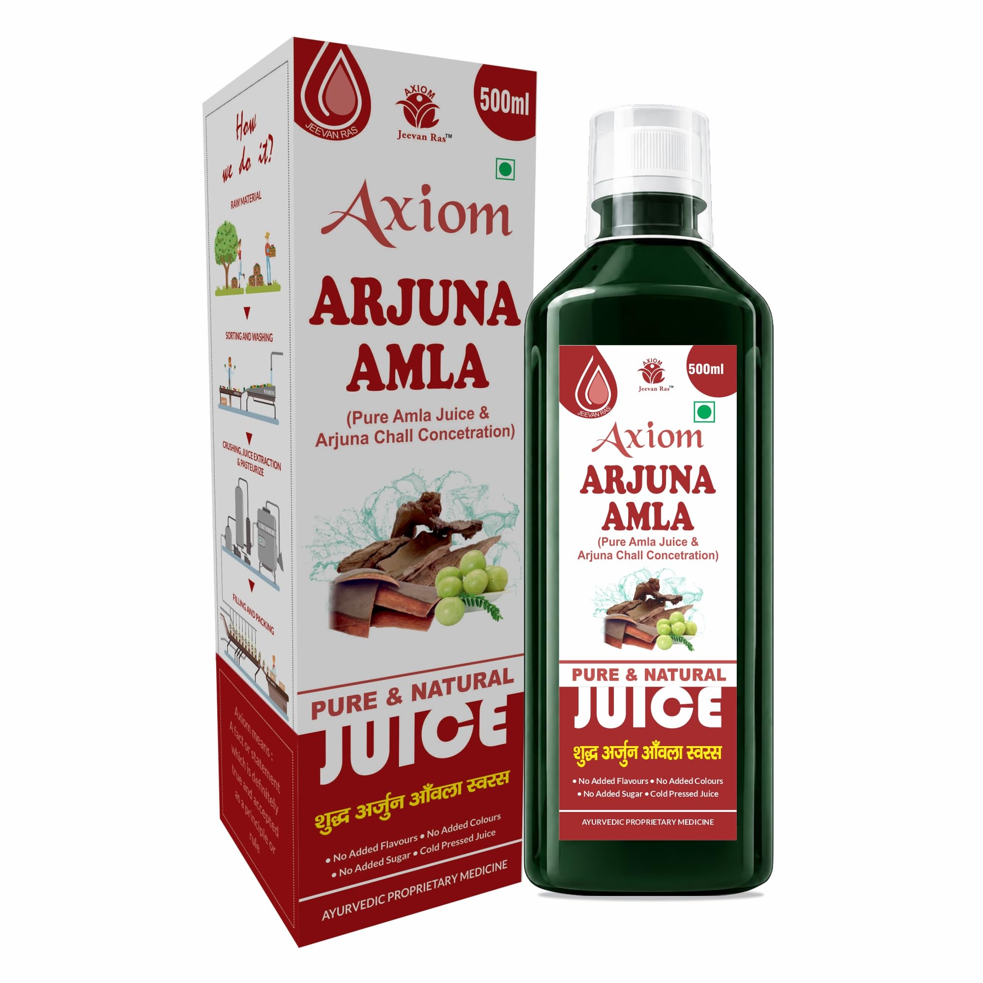 Jeevan Ras Arjuna Amla Swaras Herbal Juice (500 ml) | Natural Source of Calcium | Controls Blood Pressure | Control Cholesterol Level | No Added Sugar | 100% Natural WHO GMP Certified-image-33