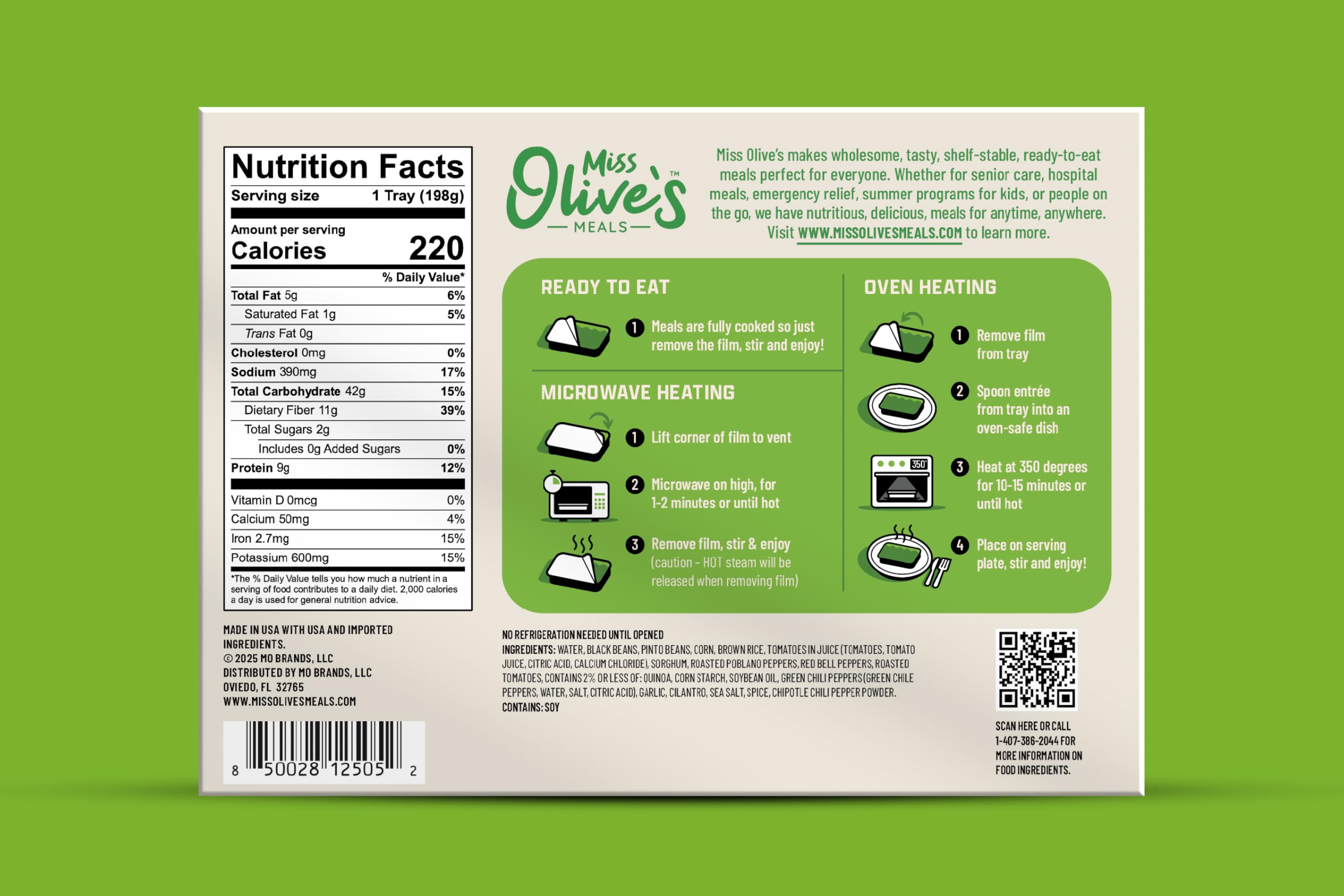 Miss Olive’s Vegetarian Pack – Shelf-Stable Microwavable Ready Meals (6 Pack) – Cheese Ravioli, Southwest Bean & Grain & Pasta Fagioli – Fully Cooked Heat & Eat Meals