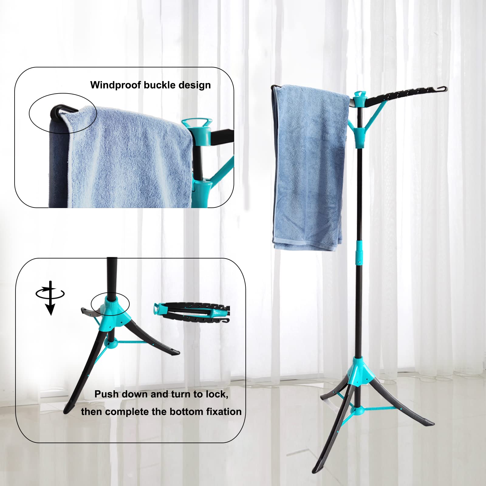 Buy Tripod Clothes Drying Rack, Collapsible Laundry Drying Rack with 3