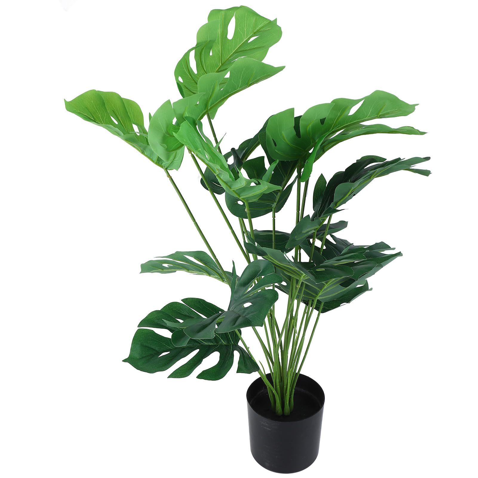 CHICIRIS Pianta Artificiale Realistica di Monstera Deliciosa per Decorazioni per Interni Ed Esterni Pianta in Vaso Finta in Plastica da 31,5 Pollici Che Non Richiede Manutenzione
