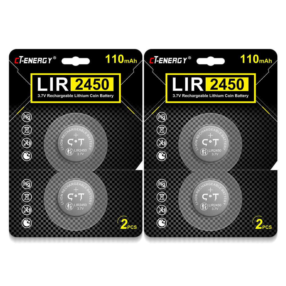 VOLTCRAFT LIR2450 - Batteria A Bottone LIR 2450, Al Litio, 120 MAh