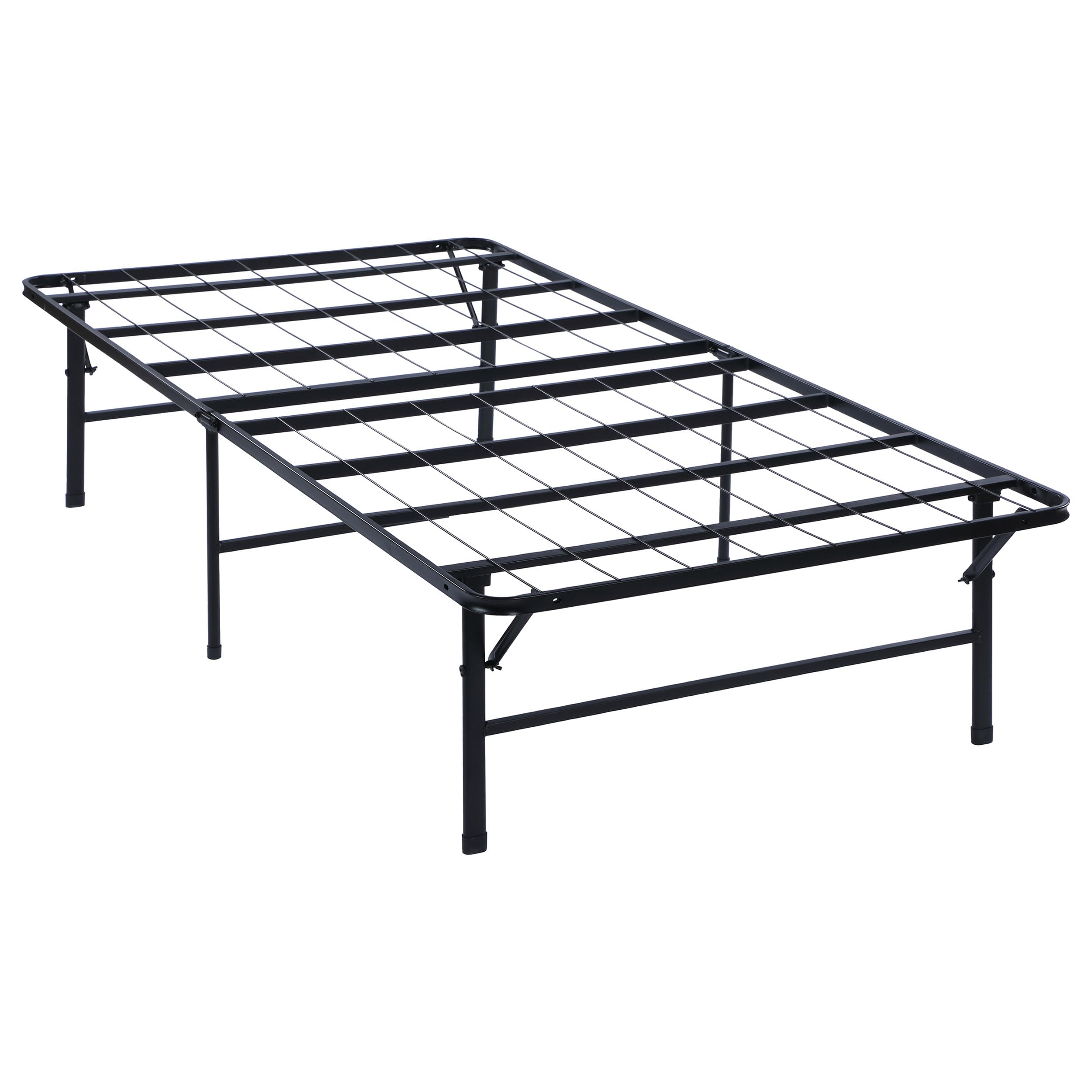 Condition photo showing New/Like New for 14 inch high twin size heavy duty sturdy steel foldable metal bed frame mattress support black 305957t