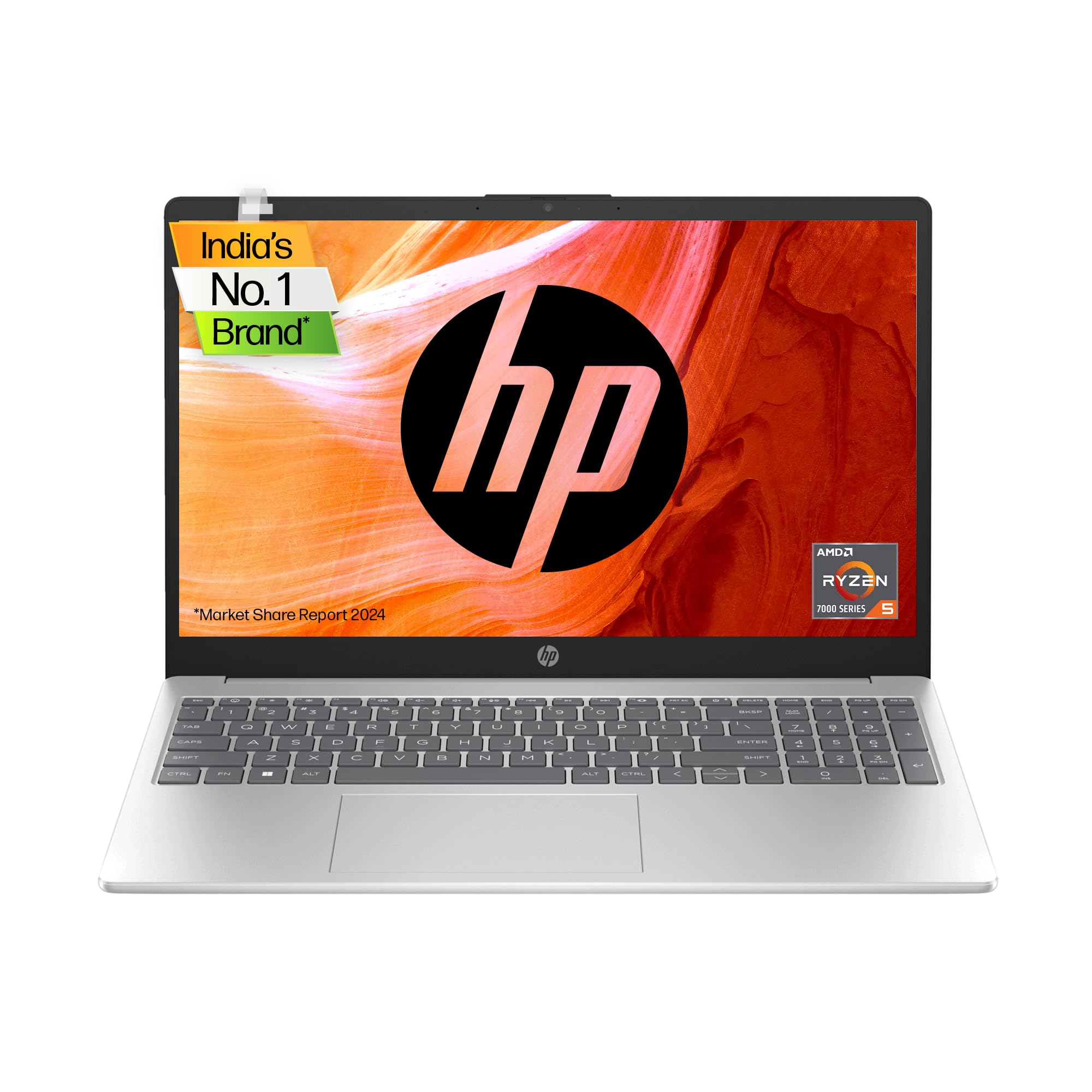 HP Laptop 15, AMD Ryzen 5 7520U, 15.6-inch (39.6 cm), FHD
