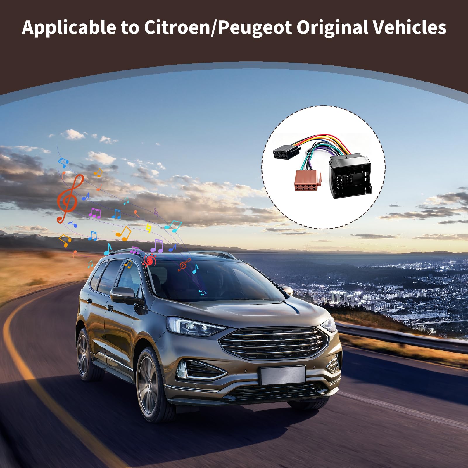 ISO Adapter Peugeot, 16 Pin auf ISO Stecker Kabelbaum, CD Player Radio Kabelbaum, Plug & Play Autoradio Anschlussadapter, fahrzeugspezifische Radioverkabelung, ohne Kabelschneiden
