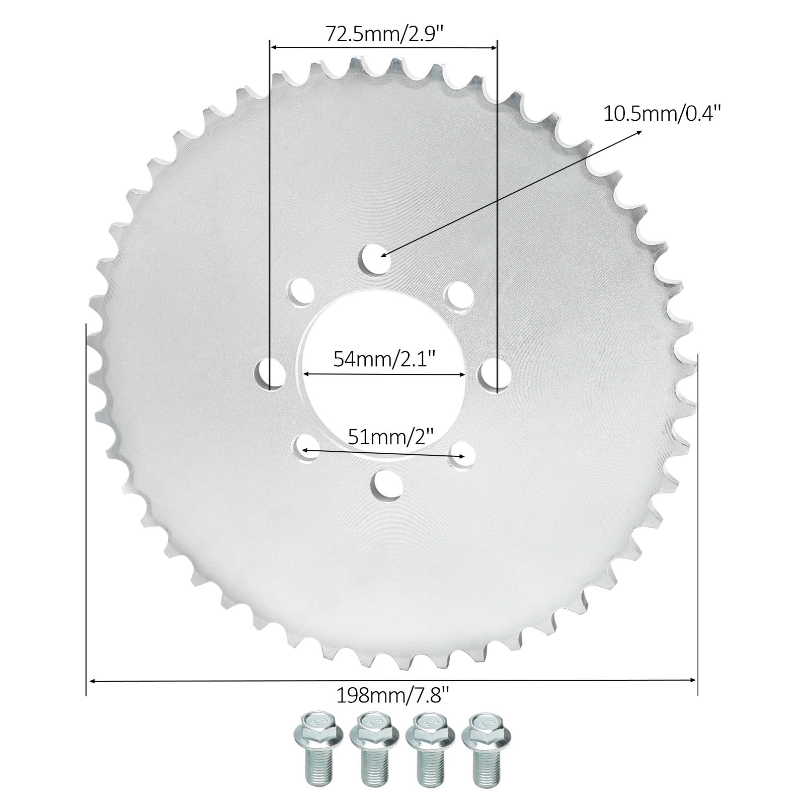 Amazon.com: YC Yier #40/41/420 Chain 48 Tooth Sprocket 2