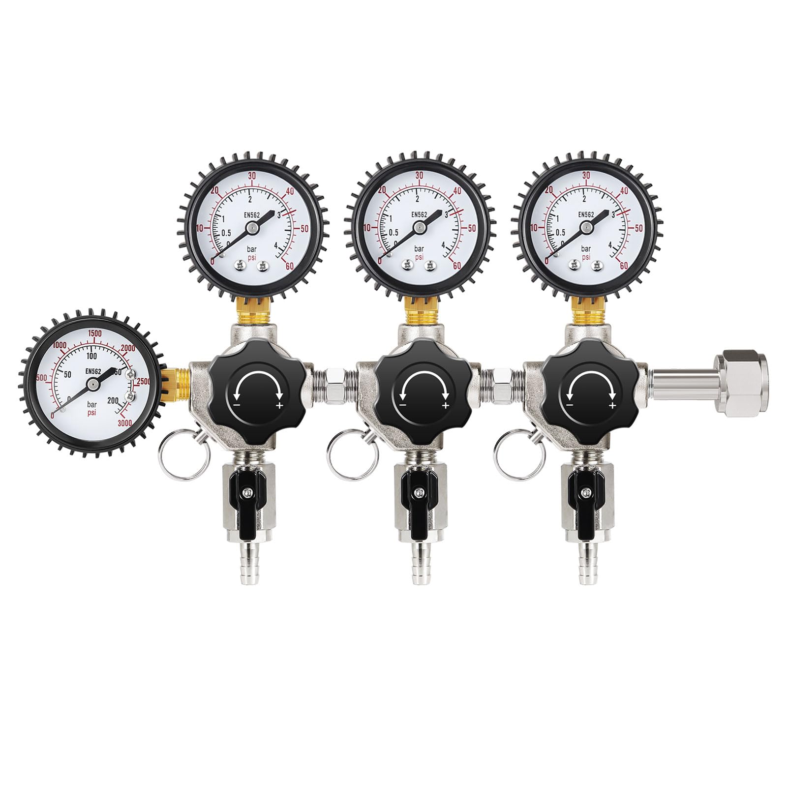 MRbrew CO2 Regulator 3 Output CGA-320 Keg Regulator, Draft Beer Regulator