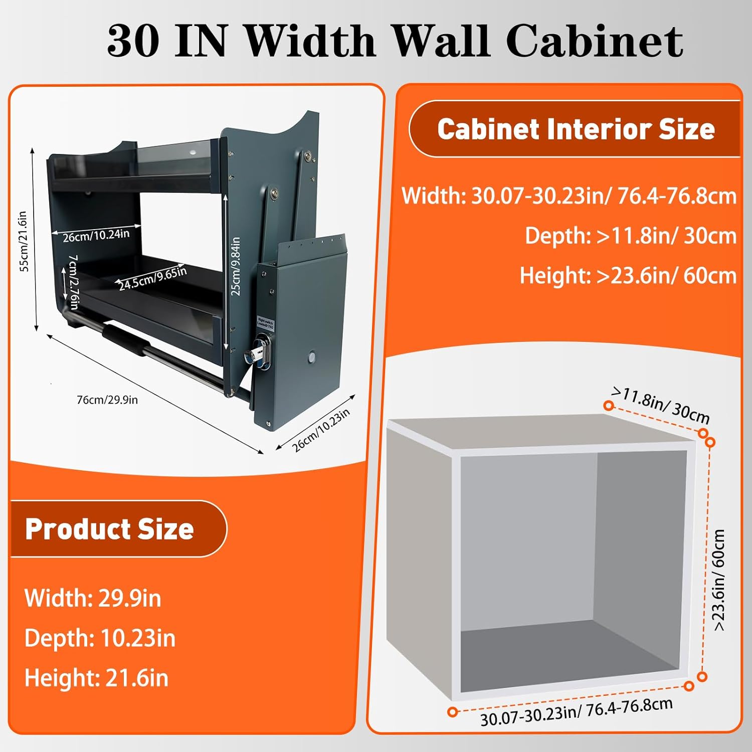 30'' Pull Down Shelf for Upper Cabinets, 2-Tier Pull Down Cabinet Organizer, Ideal Pull Down Spice Rack Cabinet Shelf for Kitchen Appliance Lift Upper Cabinet