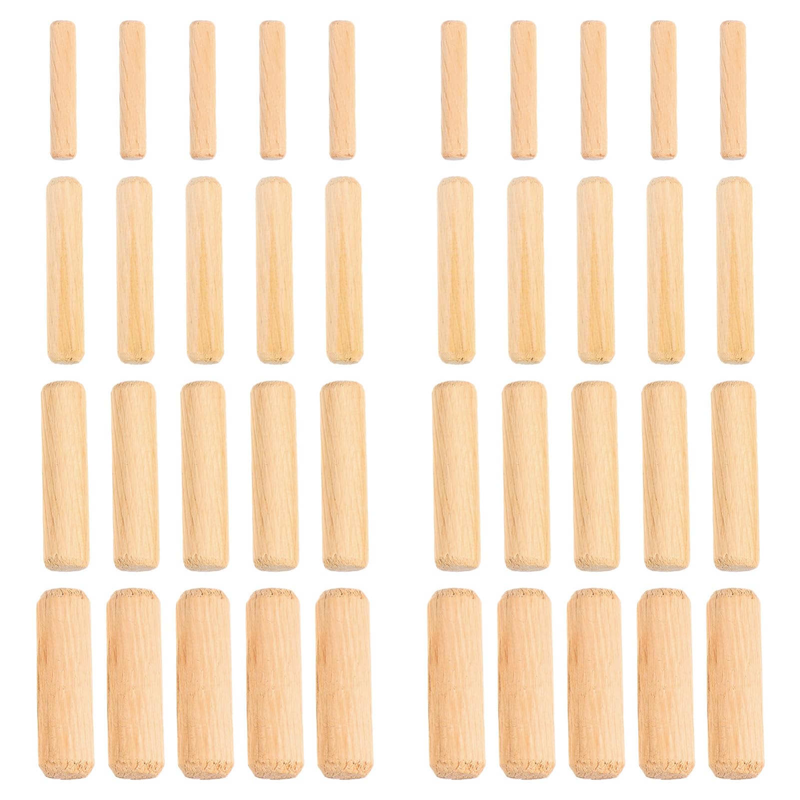 Garneck 500 Pcs Wooden Dowel Pin Connectors Assorted Size Square Dowel Rods for Furniture Repair