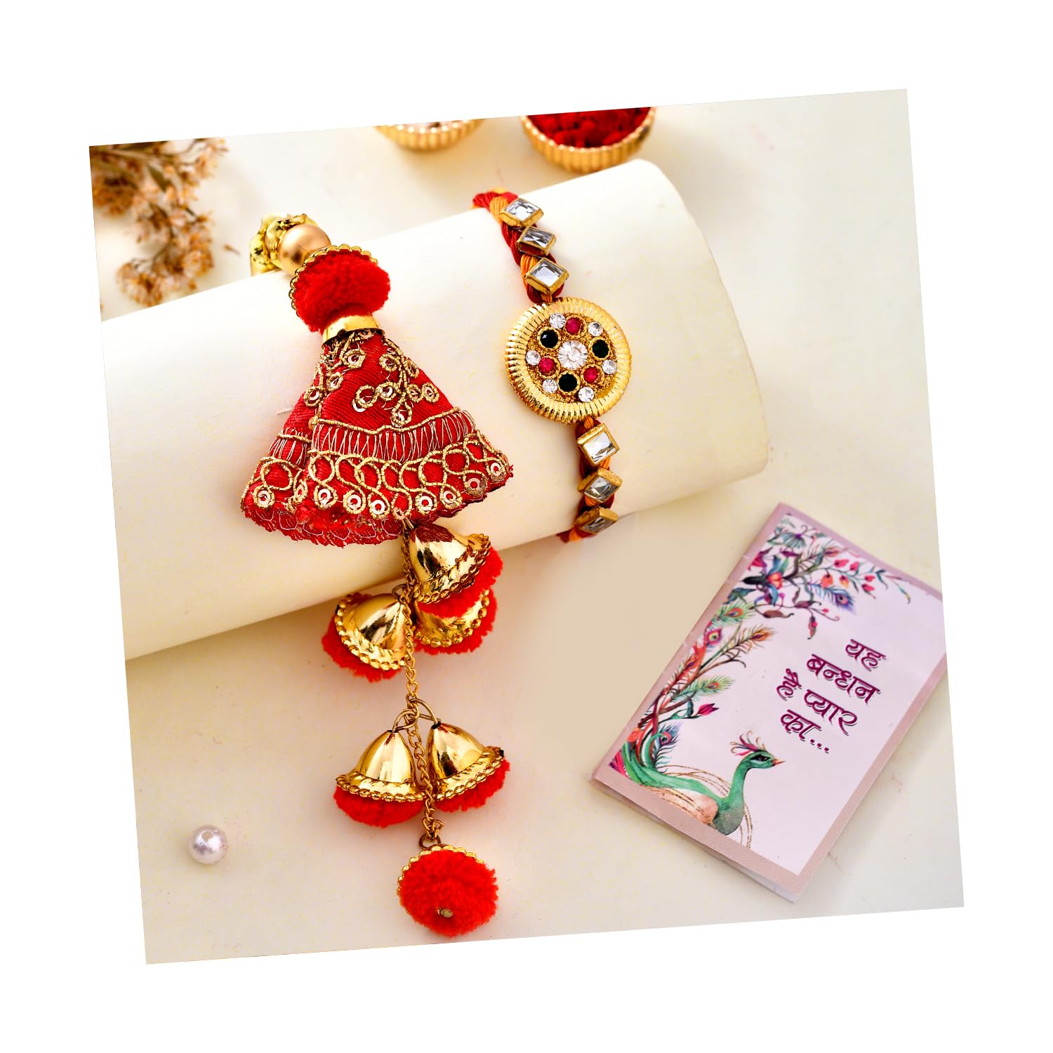 Collectible India Rakhi Combo Set of 2 for Brother and Bhabhi,Rakhi for brother,Rakshabandhan Combo /Lumba Designer Rakhis/ Rakhi For Brother Kids Men Women ( Floral Rakhi, Lumba Rakhi For Bhabhi Sister Girls,Colorful Greeting Card) (B08BJSLQ41) Amazon Price History, Amazon Price Tracker