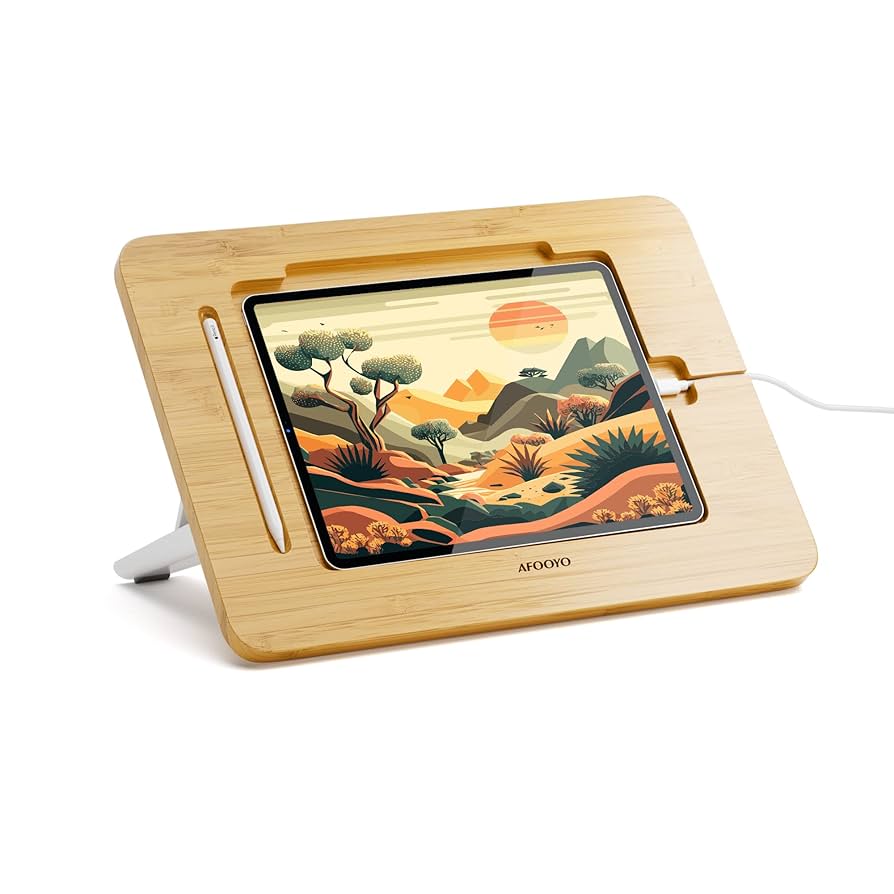 Amazon.co.jp: AFOOYO 竹製タブレットお絵かきスタンド