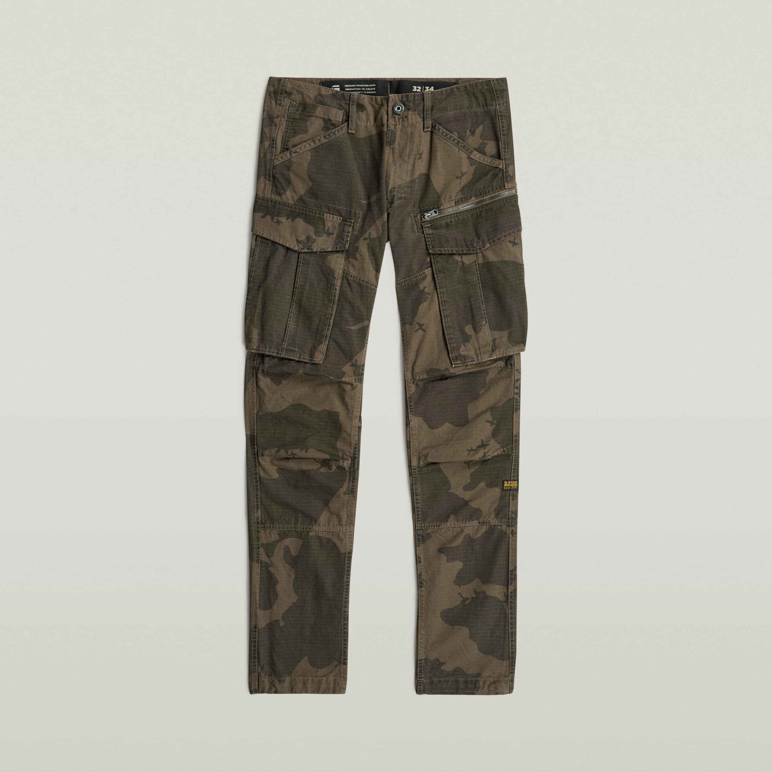 G-STAR Rovic Zip 3D Regular Tapered spodnie, Wielokolorowy (Wren Gd Border Camo D02190-e277-h654), 34W / 32L