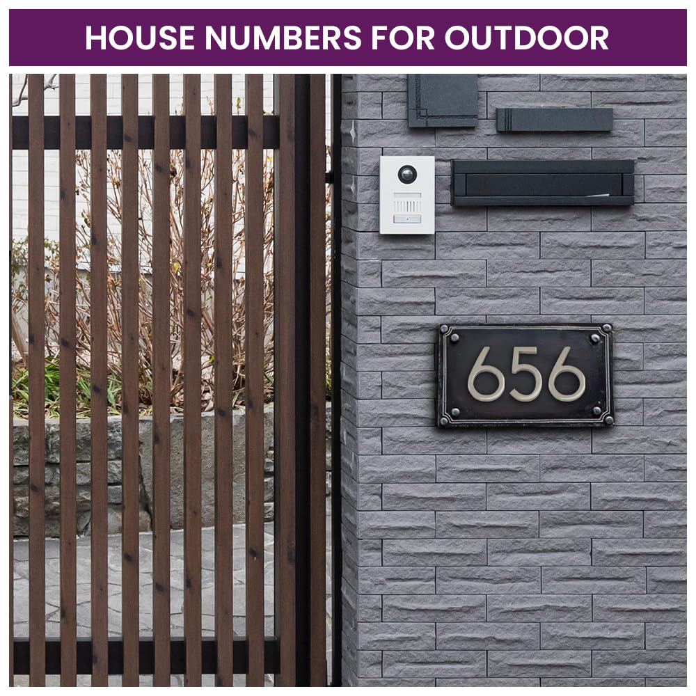 DecorTwist® House Numbers for Outside Main Gate Silver Door Numbers for Outdoor Gate Hostel Hotel Lodge Apartment College Library Rack Number Warehouse 4 Inch Height (Number 6) — Amazon image 5