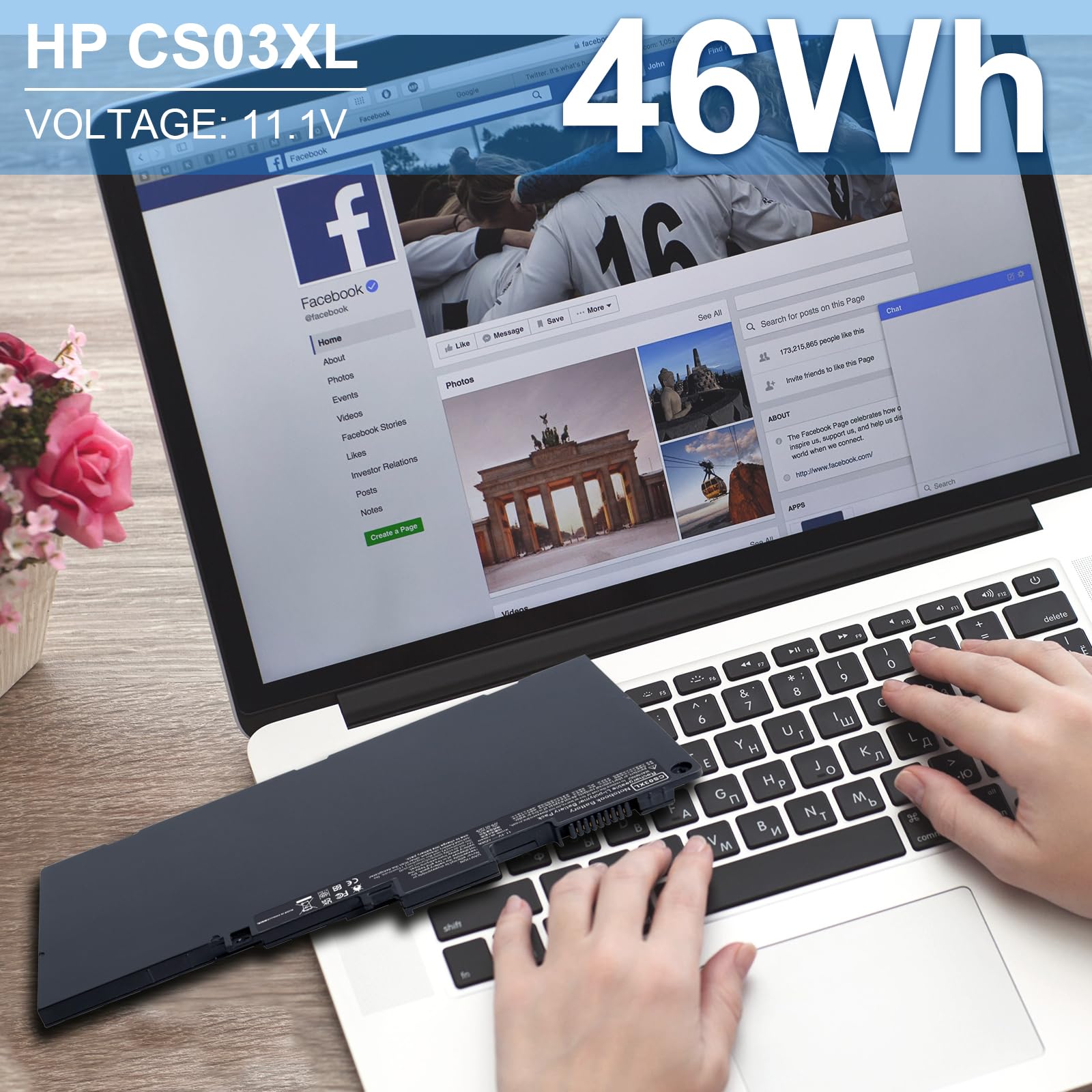 ASUNCELL CS03XL Batteria per PC portatile per HP Elitebook 745 G3 745 G4 755 G3 755 G4, 840 G3 840 G4 850 G3 850 G4 Series, ZBook 15u G3 Series, CS03XL, HSTNN-I33C-4, HSTNN-I33C-5, 11.4V-46Wh