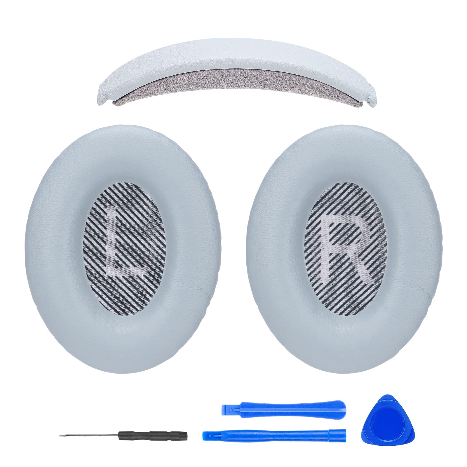 WADEO Kit di Sostituzione Cuscinetti e Archetto per Bose QC35 / QC35 II / QC35 II Gaming, Ritrova Comfort e Isolamento Acustico – Cuscinetti in Pelle Proteica