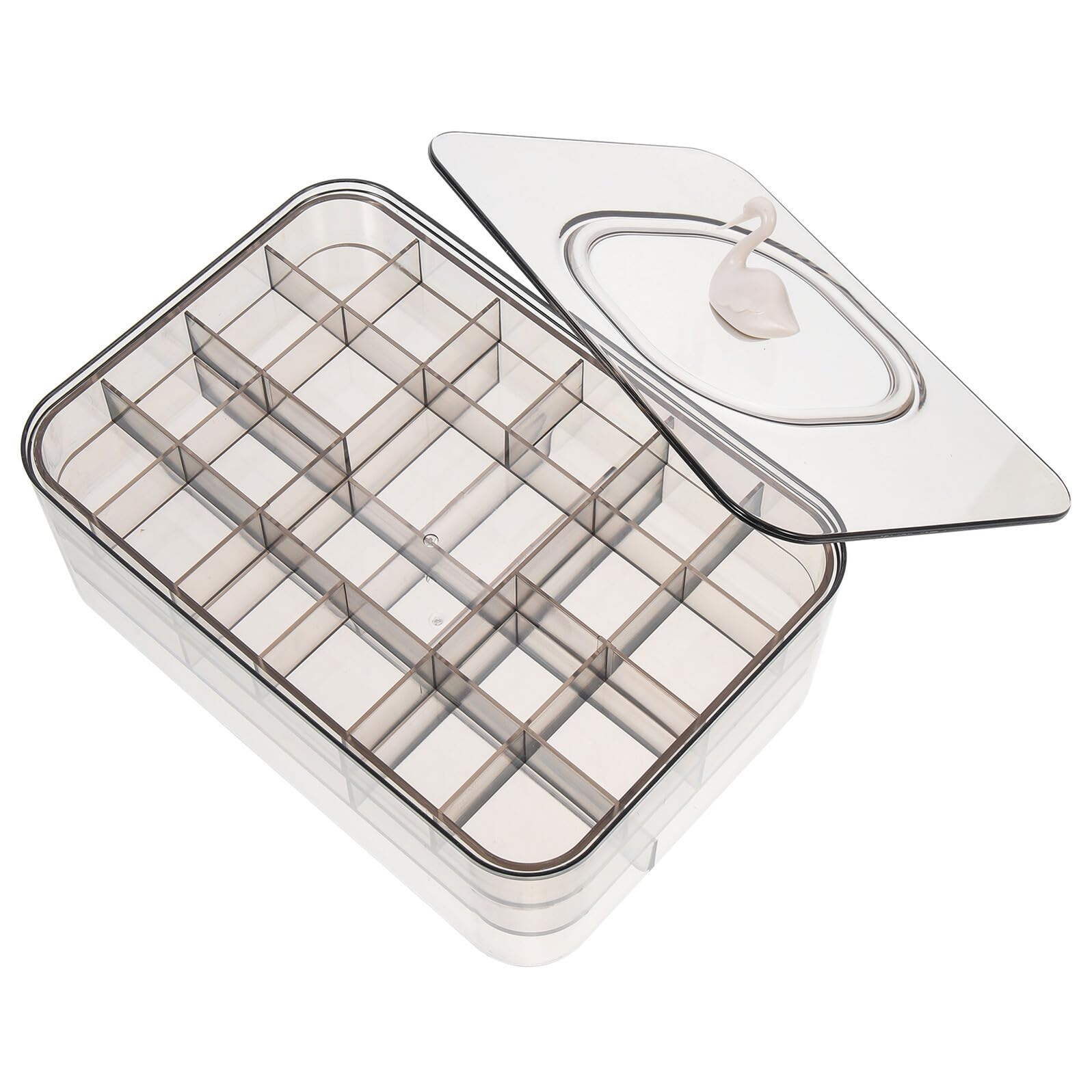 JVNALwnkv Fabric Storage Bins，Plastic Bins ，Compartment Jewelry Box with Lid Plastic Multi-grid Organizer for Earrings and Accessories