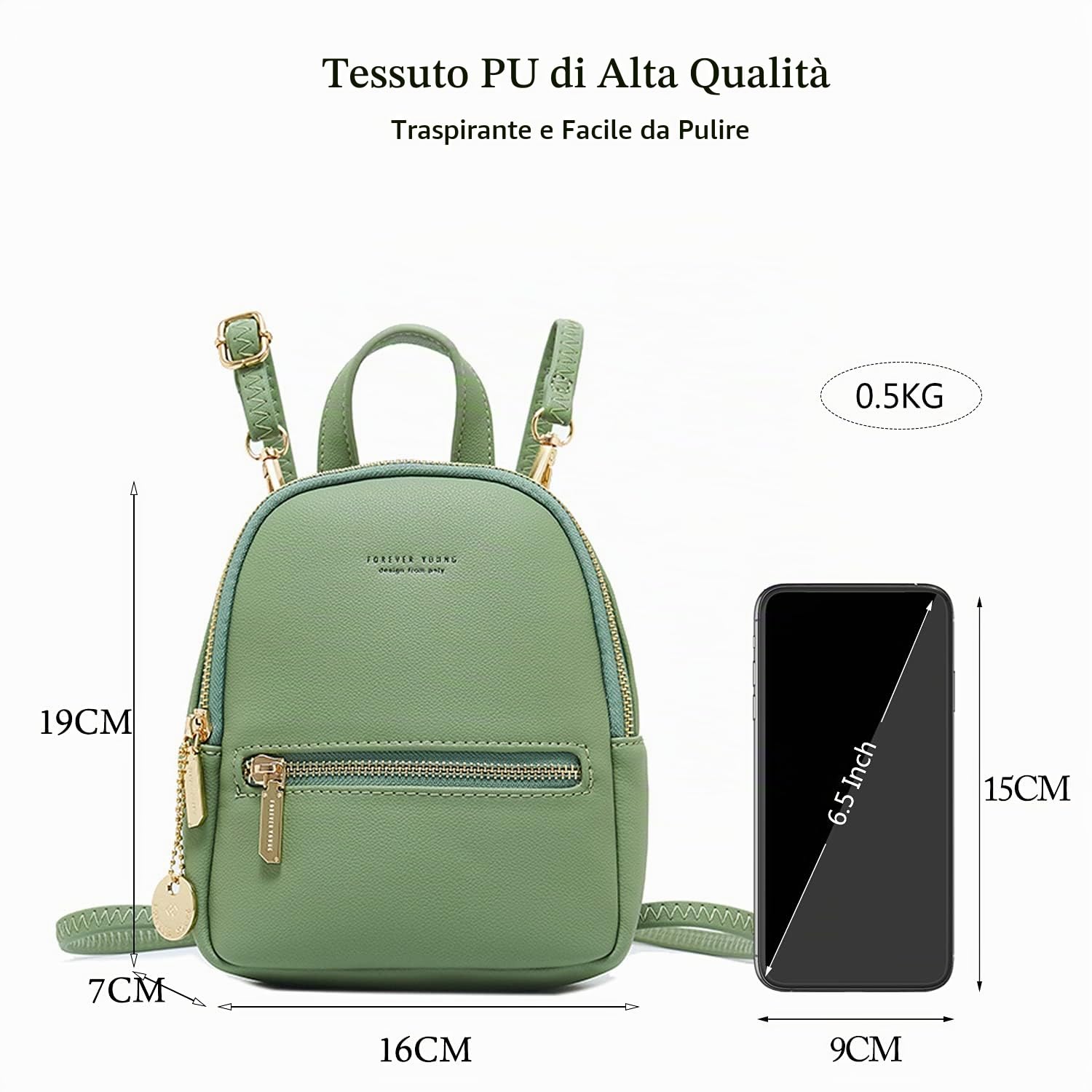 FANDARE Zaino Donna Piccolo Borsa a tracolla Zaino Pelle Zainetto Zaino Casual Borsa Zaino Elegante Zainetti Borsa da scuola Viaggio Daypacks