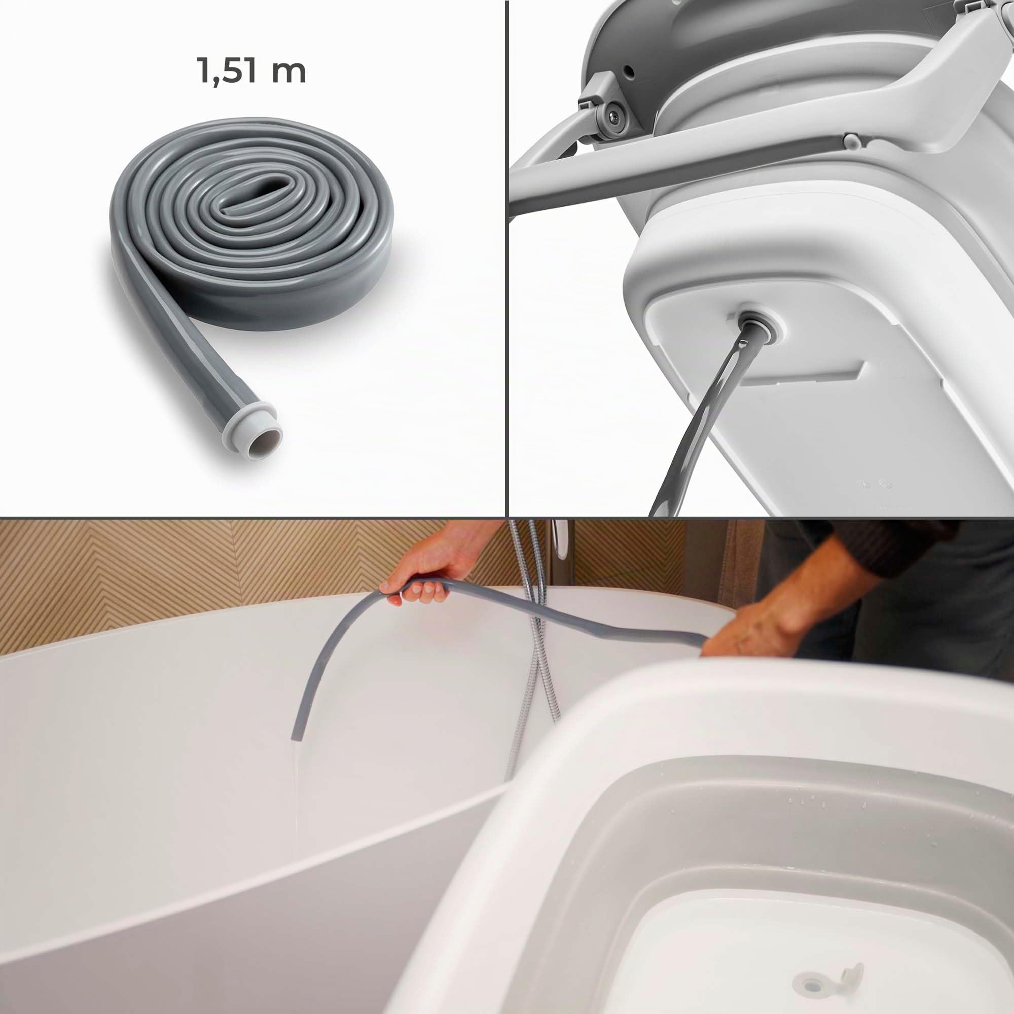 Kinderkraft BUBBLY Babywanne Badewanne mit Gestell, Faltbare Babybadewanne, Wickeltisch Regal im Set, Schnelle und einfache Montage, Grau