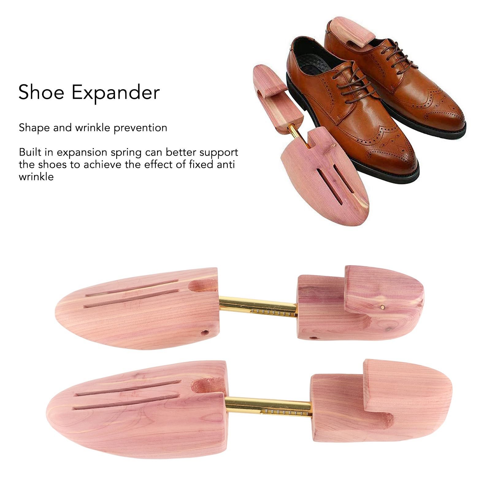 Expansor de Zapatos, árboles de Botas Ajustables de Madera para Zapatillas de Cuero, Botas y Calzado, Paquete de 2