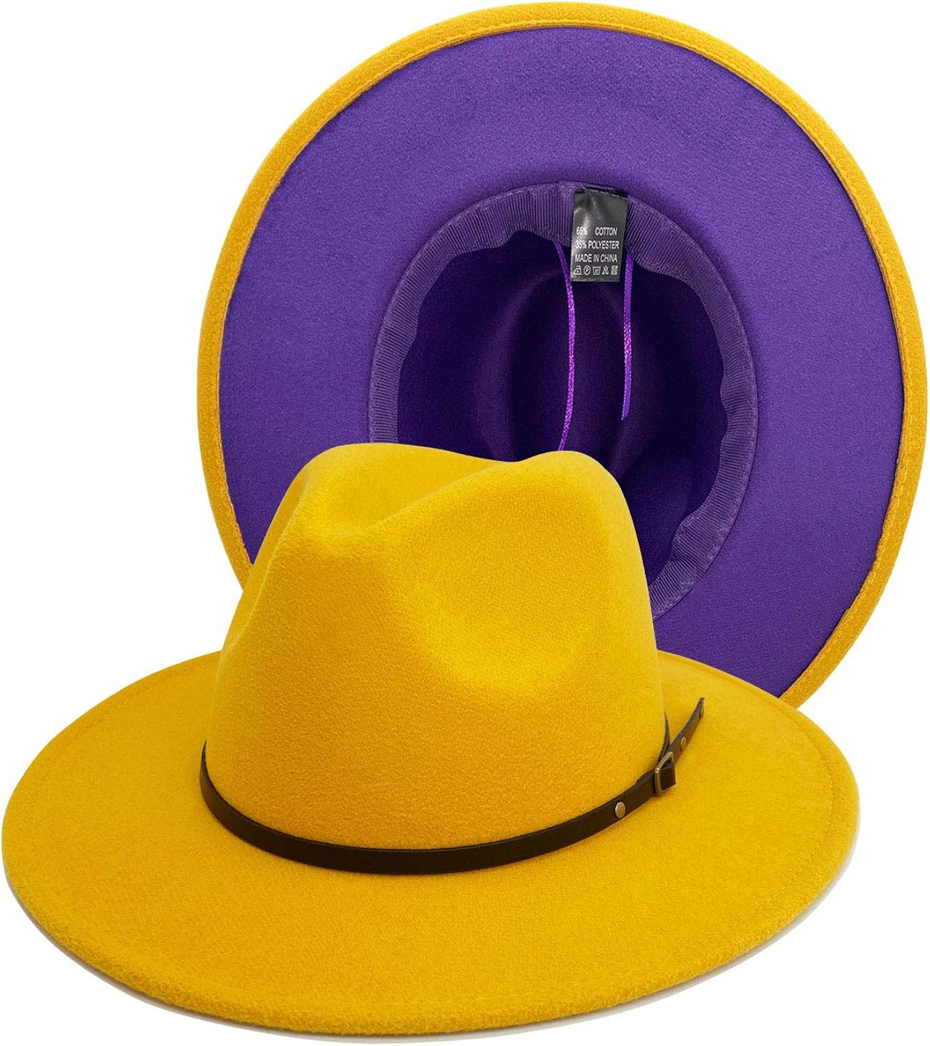 Tone Felt Panama Hat with Belt Buckle 