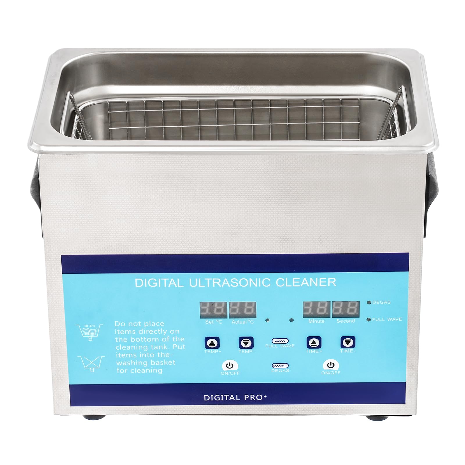 Limpiador ultrasónico de 3 L, 40 KHz, con calefacción de 120 W/100 W, con pantalla LED, temporizador 0-30 min, para joyas, gafas, relojes, monedas, carburadores y suministros de laboratorio