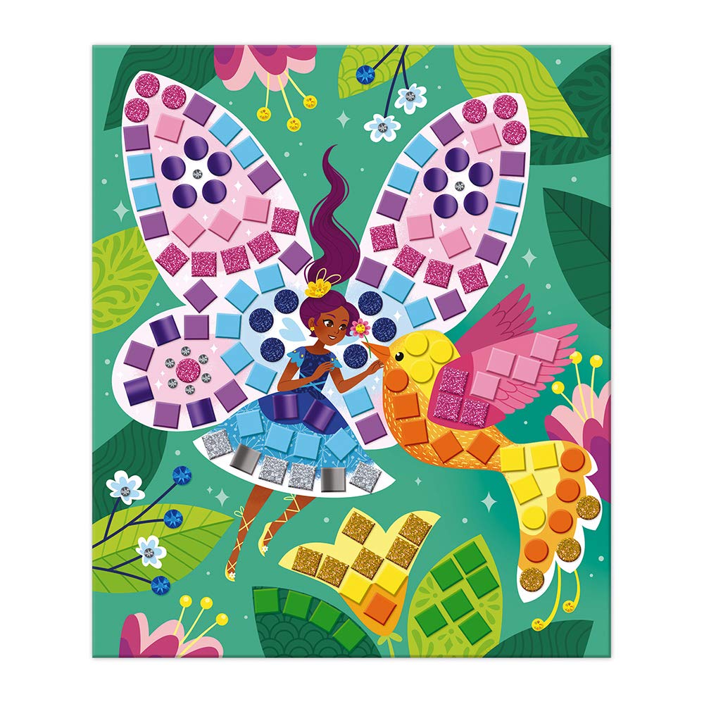 Janod - Cofanetto Mosaici Principesse e Fate - Les Ateliers du Calme - Kit Creativo per Il Tempo Libero dei Bambini - Sviluppo della Motricità Fine e della Concentrazione - Dall'Età di 5 Anni, J07962