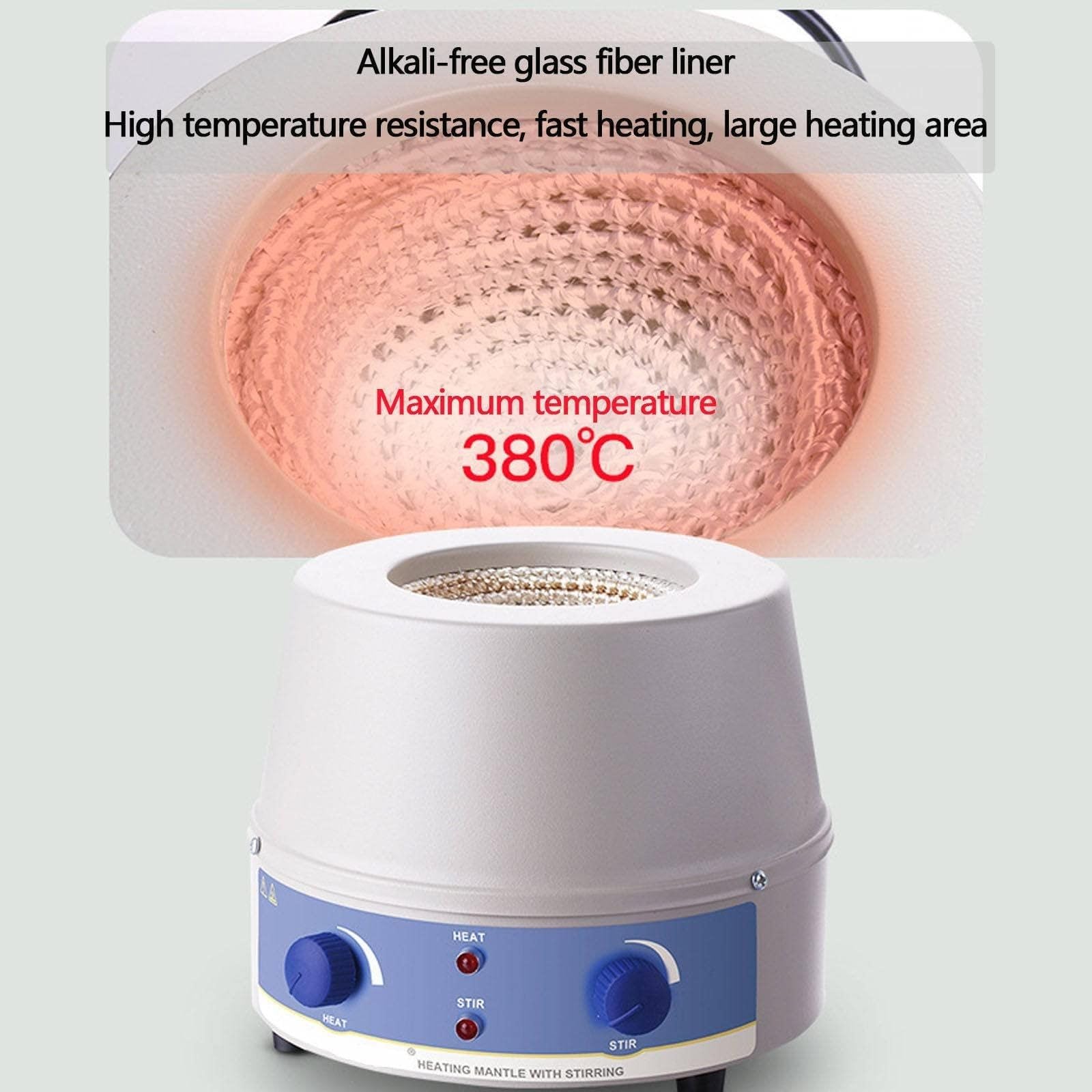 Manta Calefactora Eléctrica De Laboratorio Con Agitador Magnético, Manta Calefactora Con Agitador Magnético Con Control De Temperatura Digital Profesional, For Matraces De Fondo Redondo, 100-1000 Ml(2