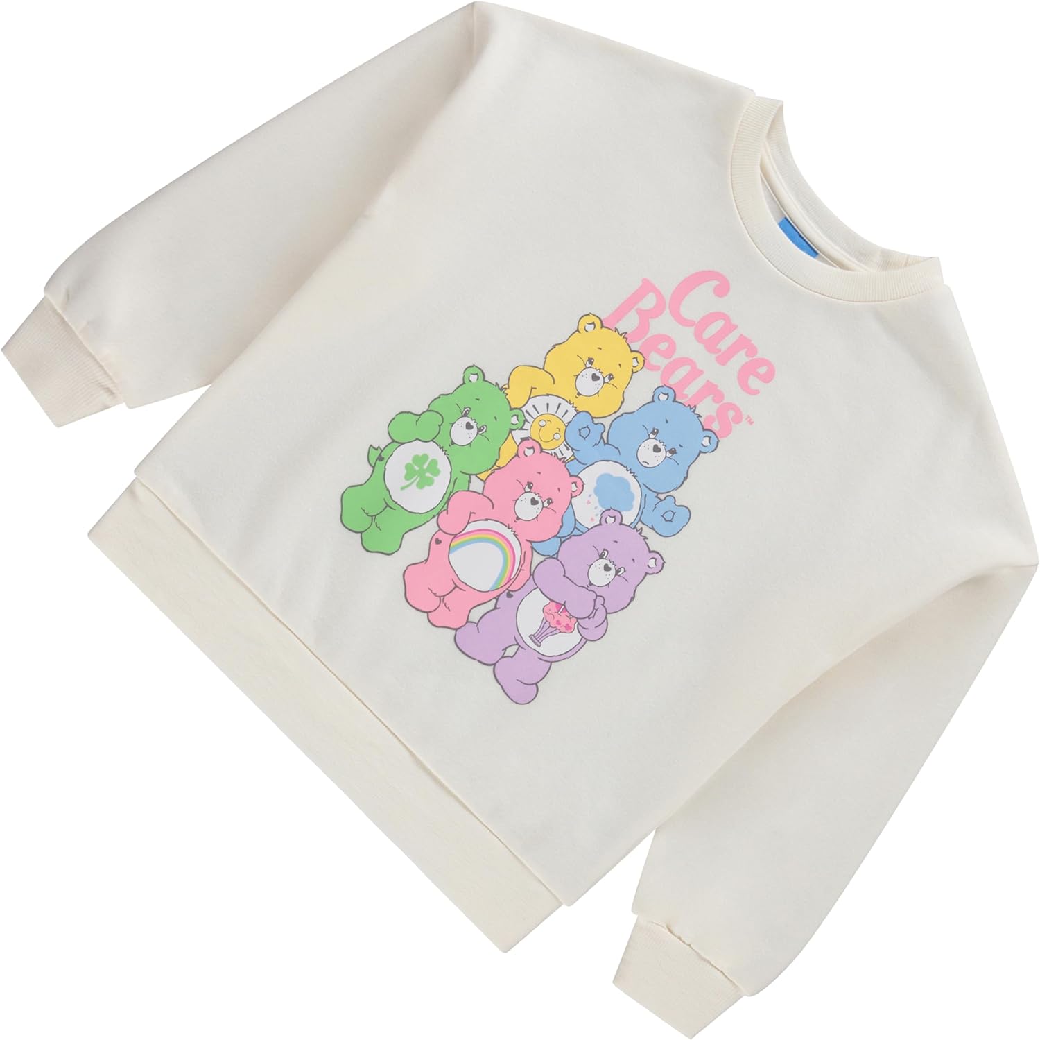 Care Bears Girls Crewneck Sweatshirt - Girls Classic Clothing - Cheer Friend Funshine Good Luck Crewneck Sweatshirt