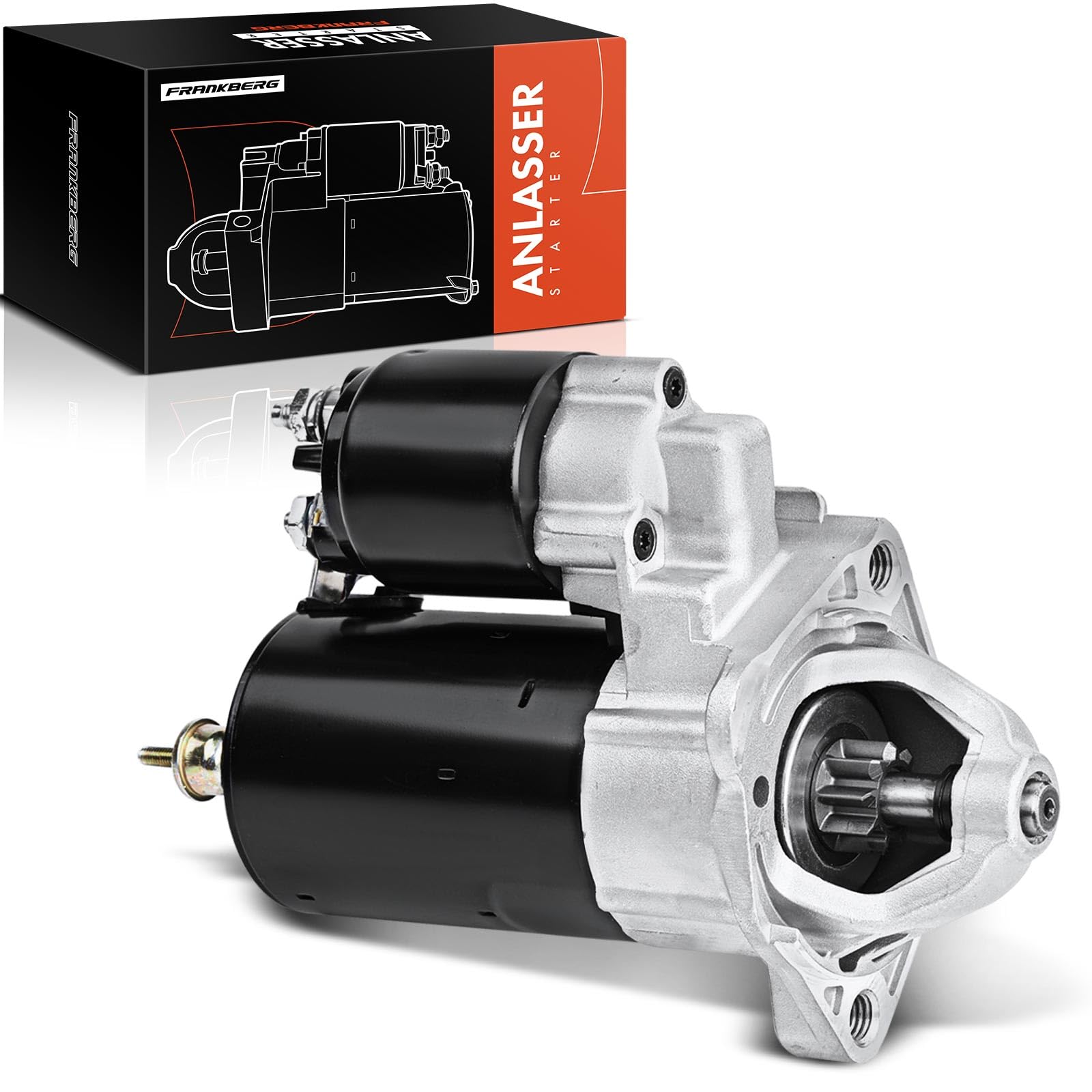 Frankberg Anlasser Starter Anlasser Auto Benzin 1,1 KW/12 V/9 Zähnez Kompatibel mit A4 8E2 8D2 A4 Avant 8E5 8D5 A6 Avant 4A5 P.a.s.s.a.t 3B2 3B3 Replace# 0001107013