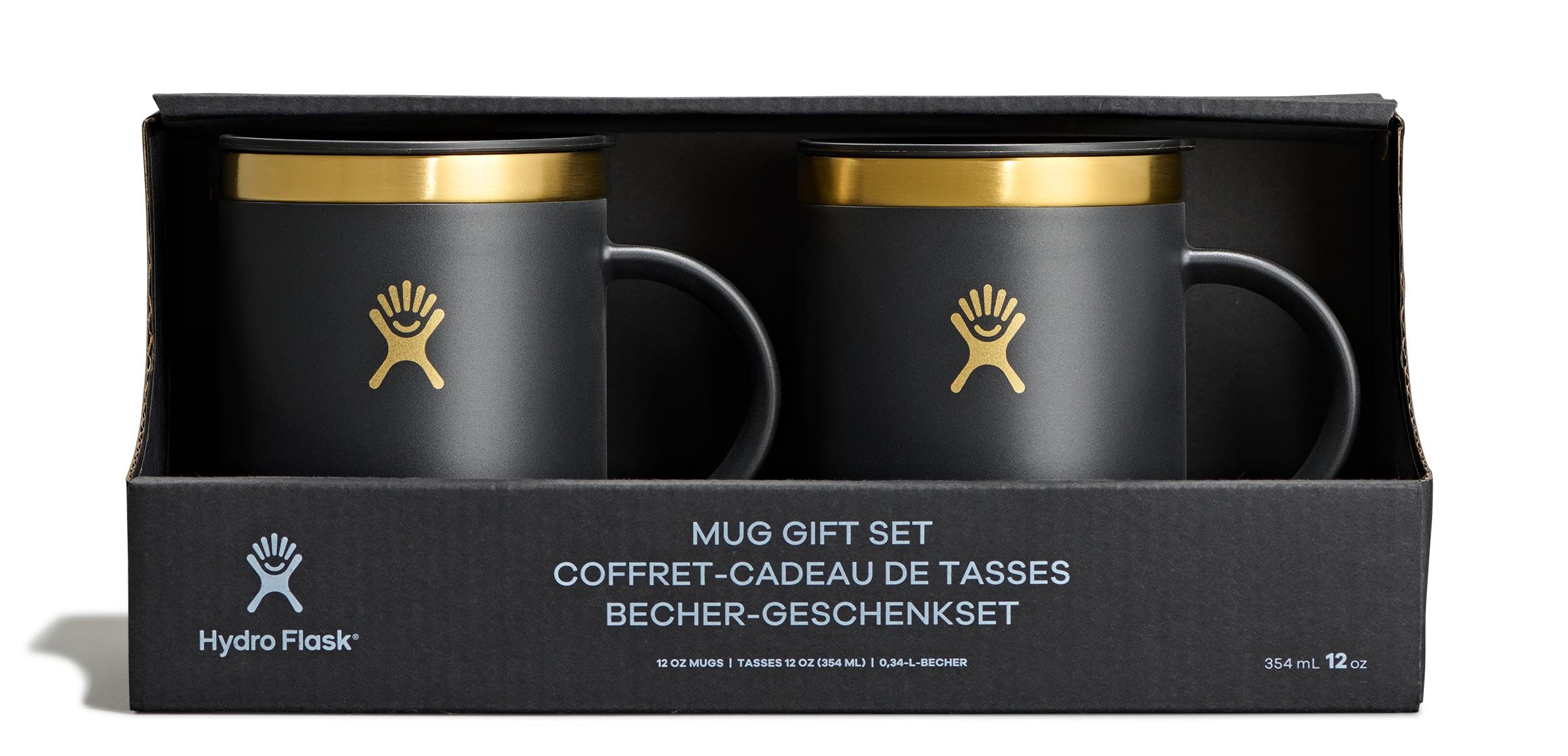 Hydro Flask coffee mug gift set in black tie