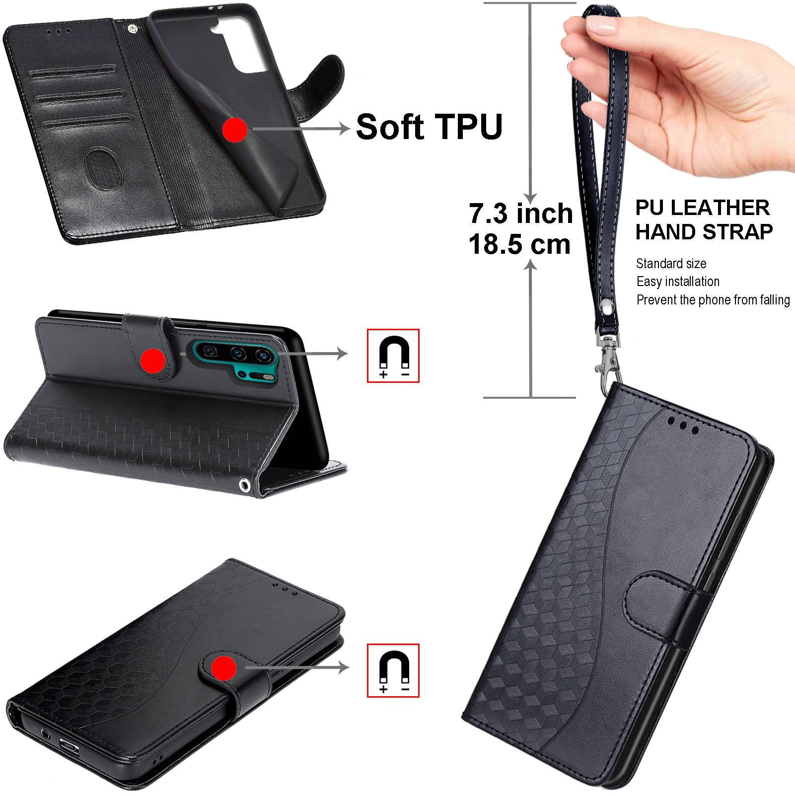 Copatibile Cover con Sasung Galaxy A16 4G / A16 5G,Preiu Pelle PU